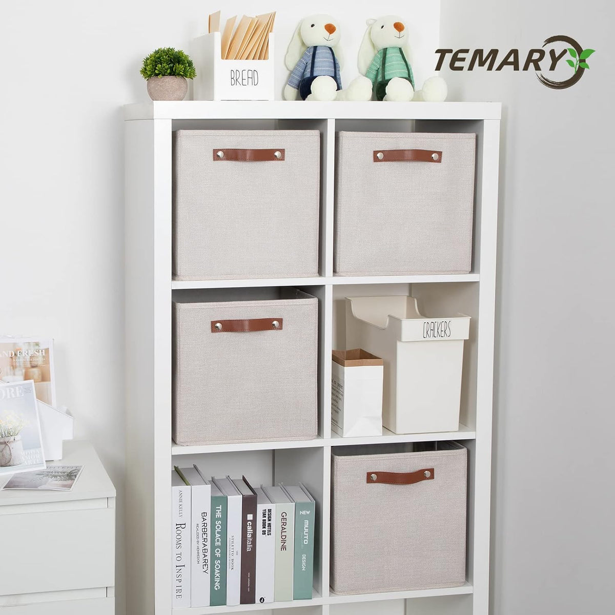 Temary Cube Storage Bins 12 Inch Storage Cubes 4PCs Fabric Organizer Bins Boxes with Handles