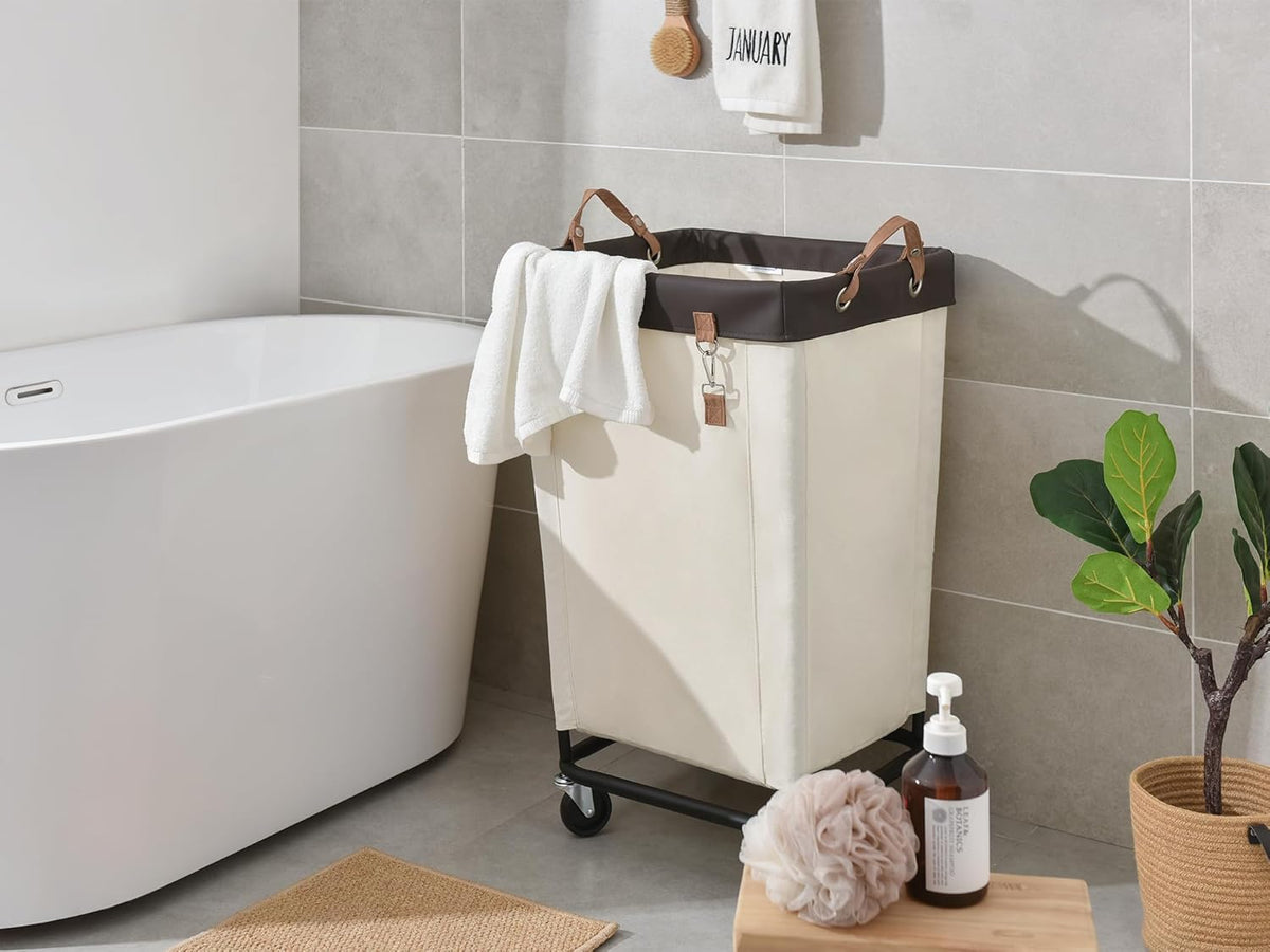 StorageWorks 160L Laundry Basket with Wheels, Large Rolling Hampers for Clothing Organizer, Dirty