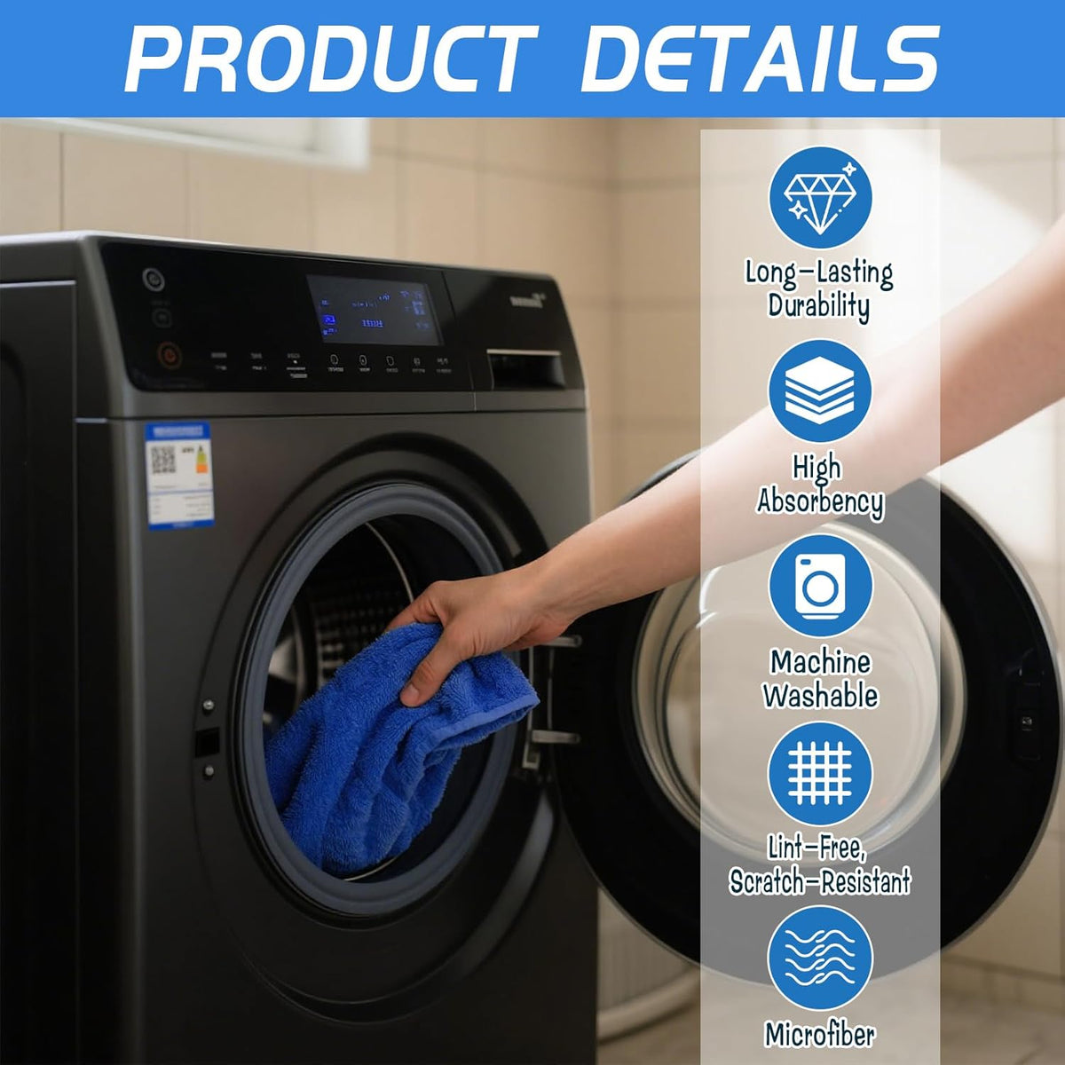 4 Pack Extra Large Microfiber Cleaning Cloths 20"x30", Lint-Free Reusable Towels for Home, Glass