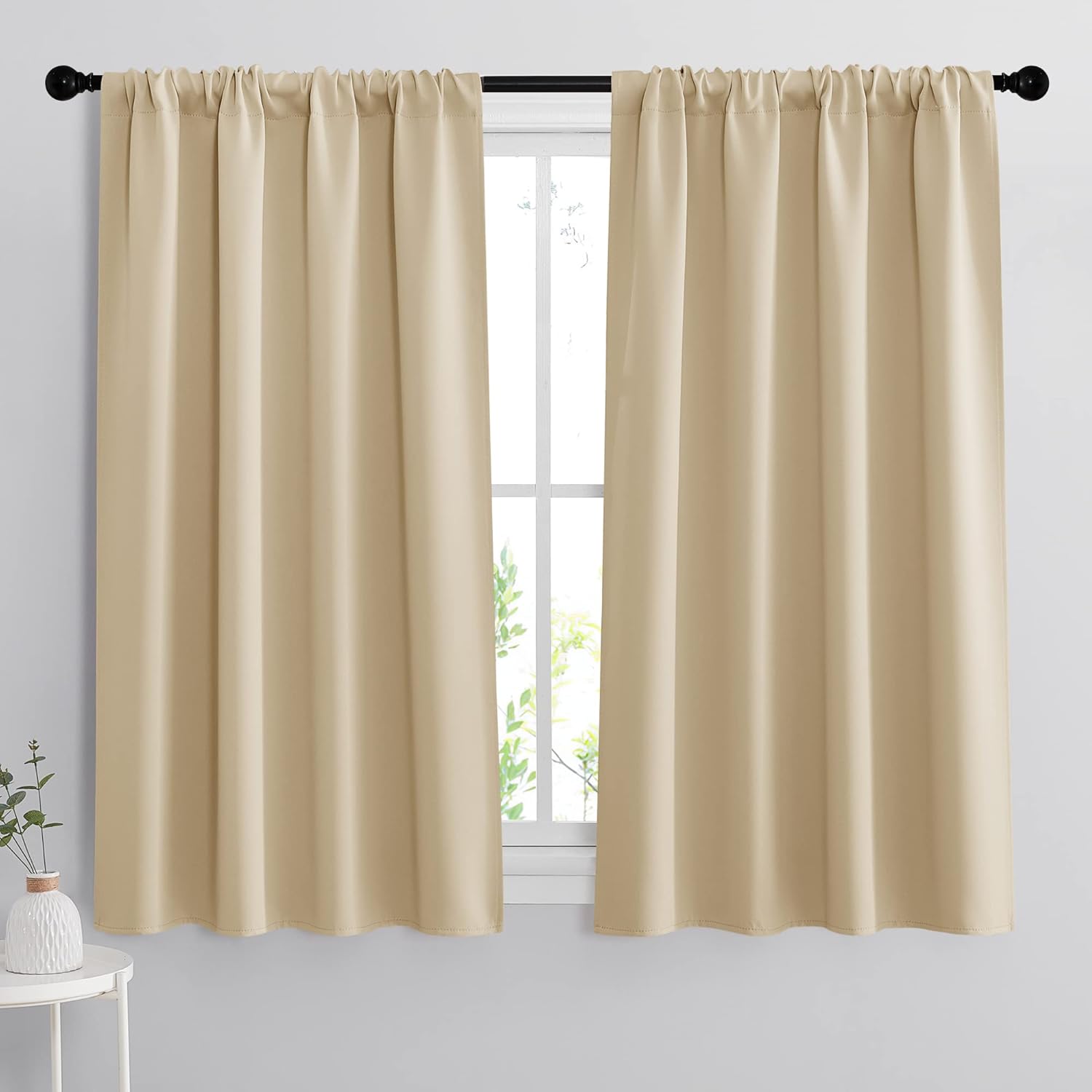 RYB HOME Room Darkening Curtains Small Window Treatment Blackout Draperies Decorate Window for