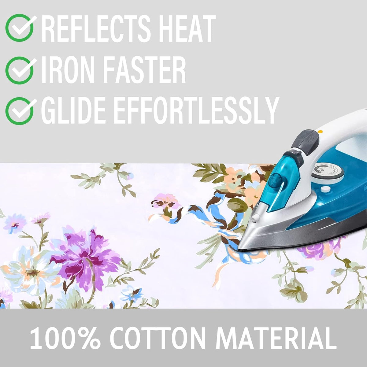 Ironing Board Cover and Pad 15x54 Inch Standard Ironing Board Cover with Elastic Edge and Hook and