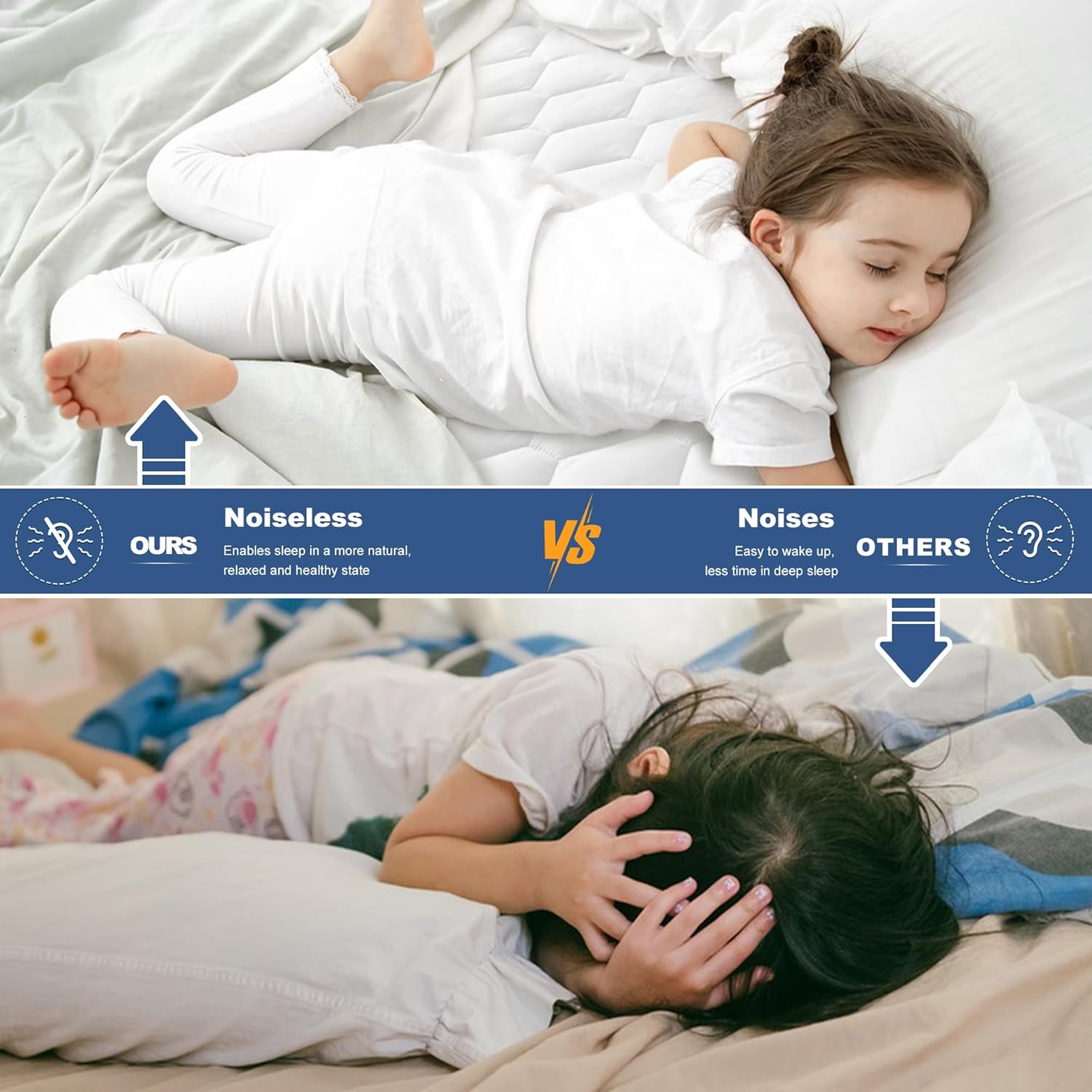 GRT Twin XL Mattress Protector Waterproof, 100% Waterproof Quilted Fitted Mattress Pad, Noiseless