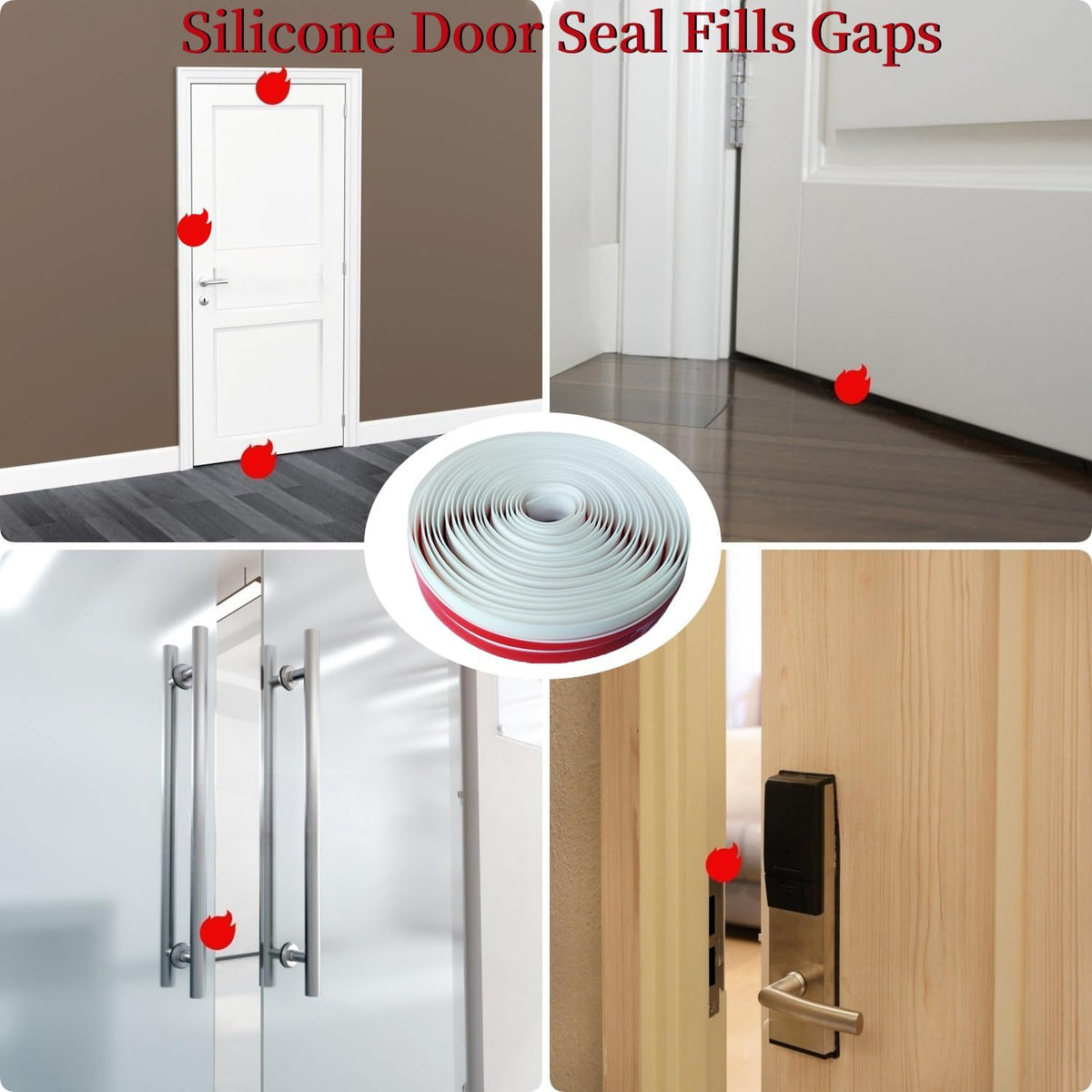 T Shape Door Seal Strip for Door & Windows Gaps，Draft Stopper Bottom Sweep Weather Stripping for