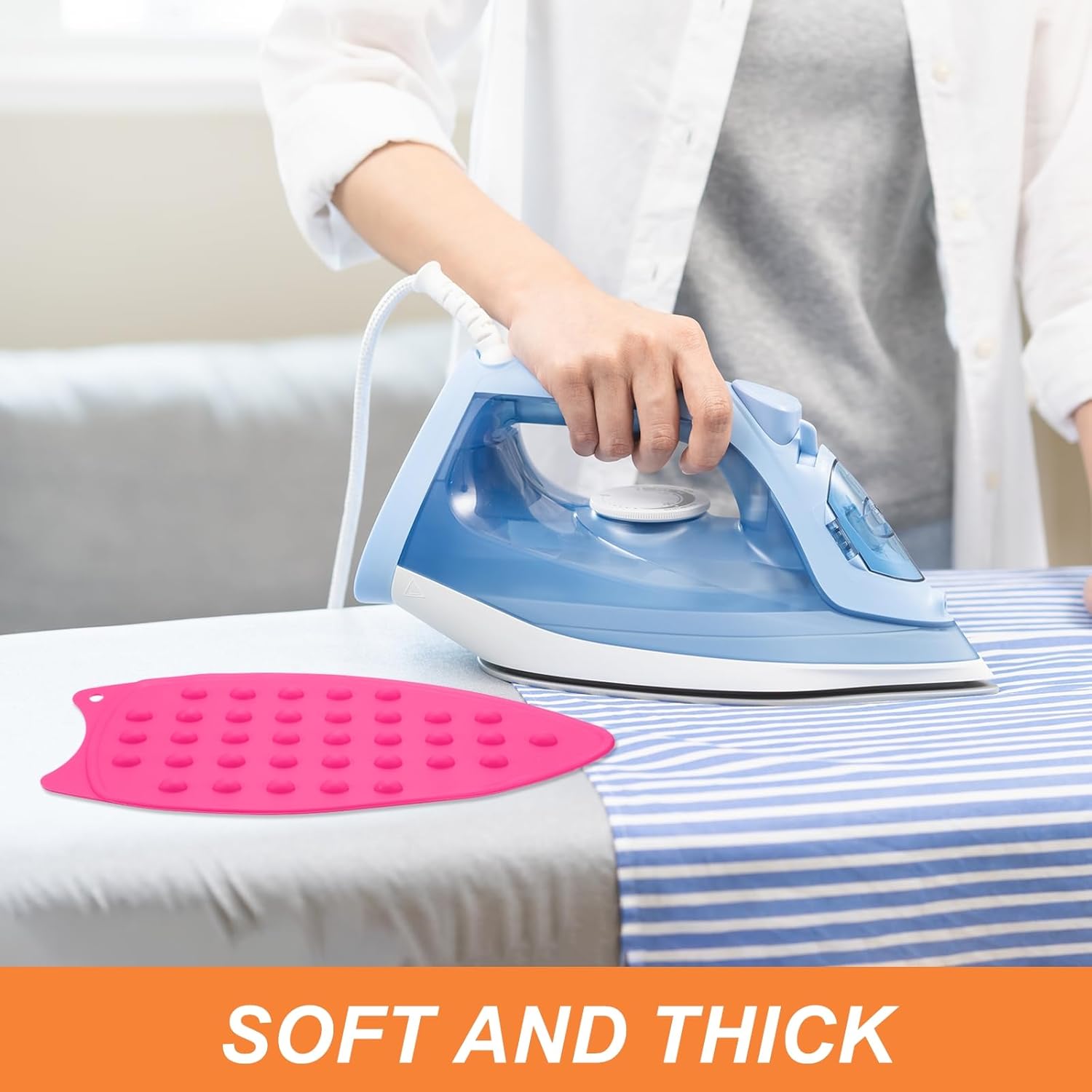 PATIKIL Silicone Iron Rest Pad, Multipurpose Hot Heat Resistant Iron Rest Plate Protective Pad for