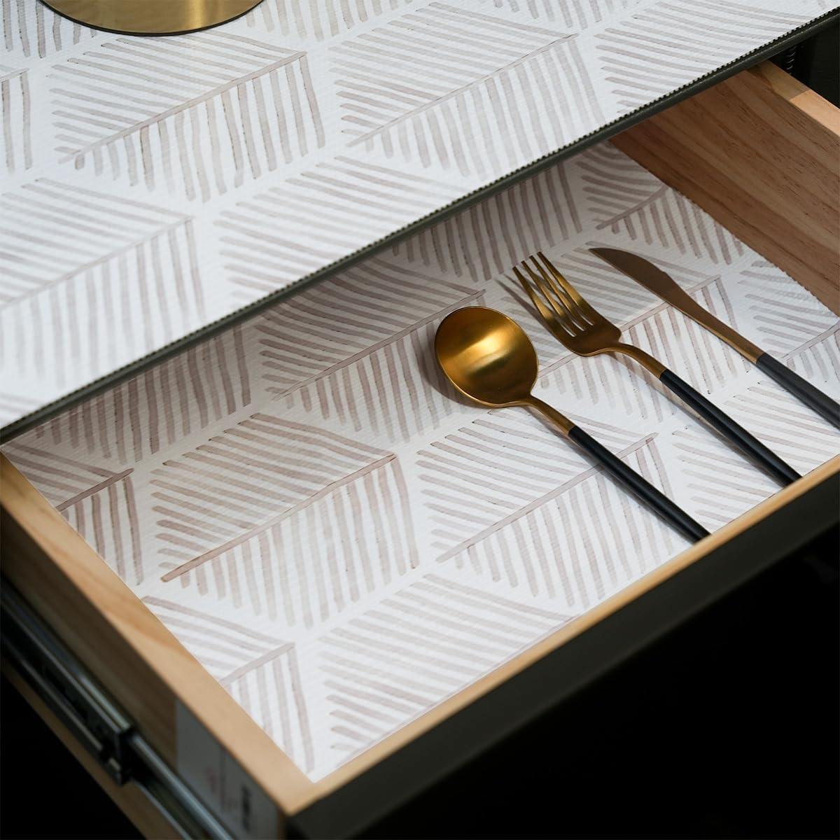 Shelf Liners for Kitchen Cabinets, Non-Adhesive and Strong Non-Slip Waterproof Cabinet Drawer