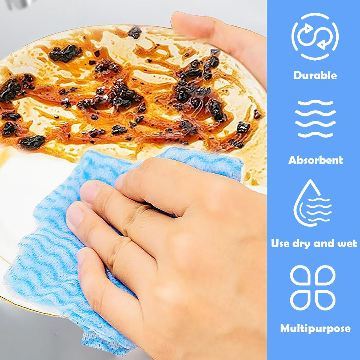 Disposable Cleaning Cloths Multi-Purpose Heavy Duty Disposable Dish Cloth Dish Rags for Kitchen