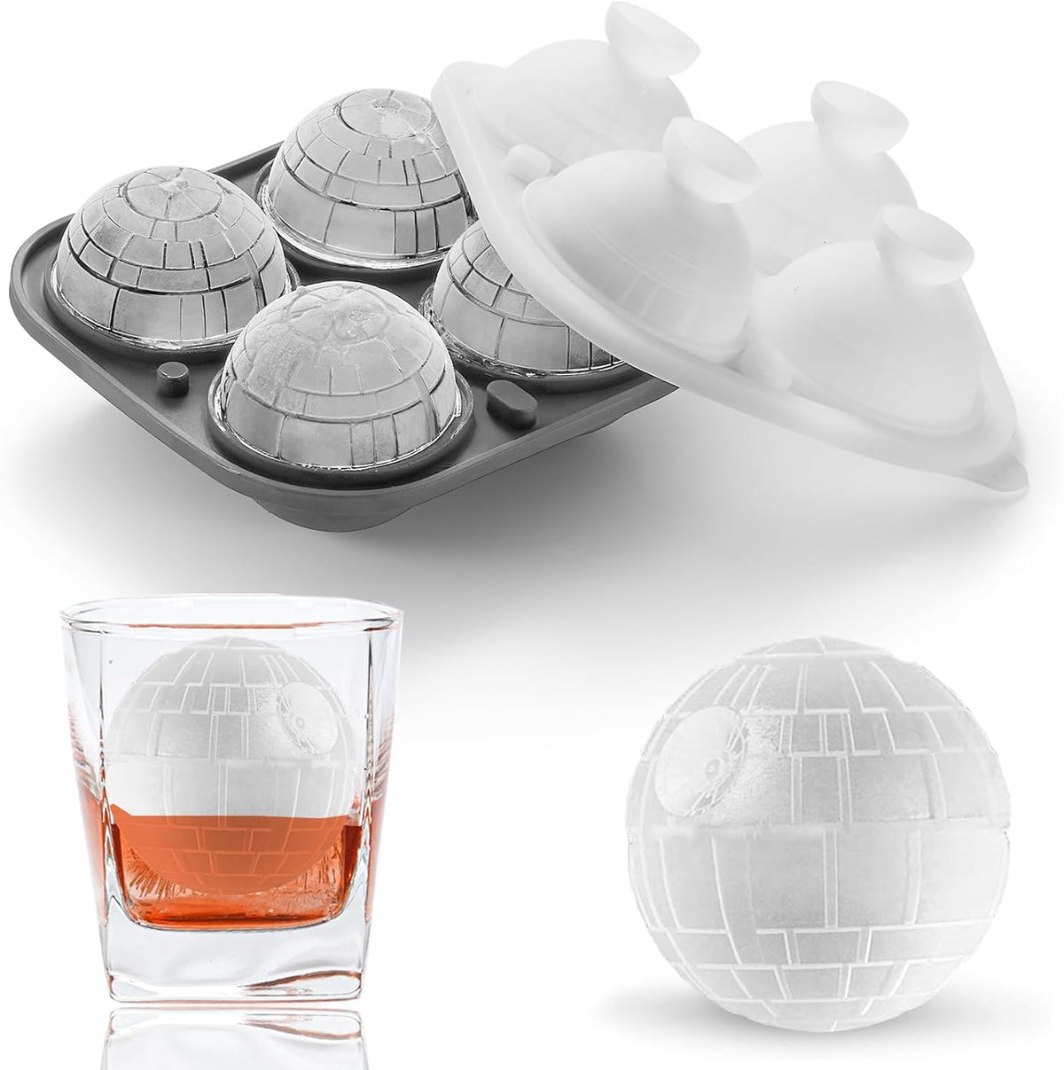 Nax Caki 3D Sphere Ice Cube Molds, Large Silicone Fun Shapes Gifts for Men Women, Whiskey Ice Cube