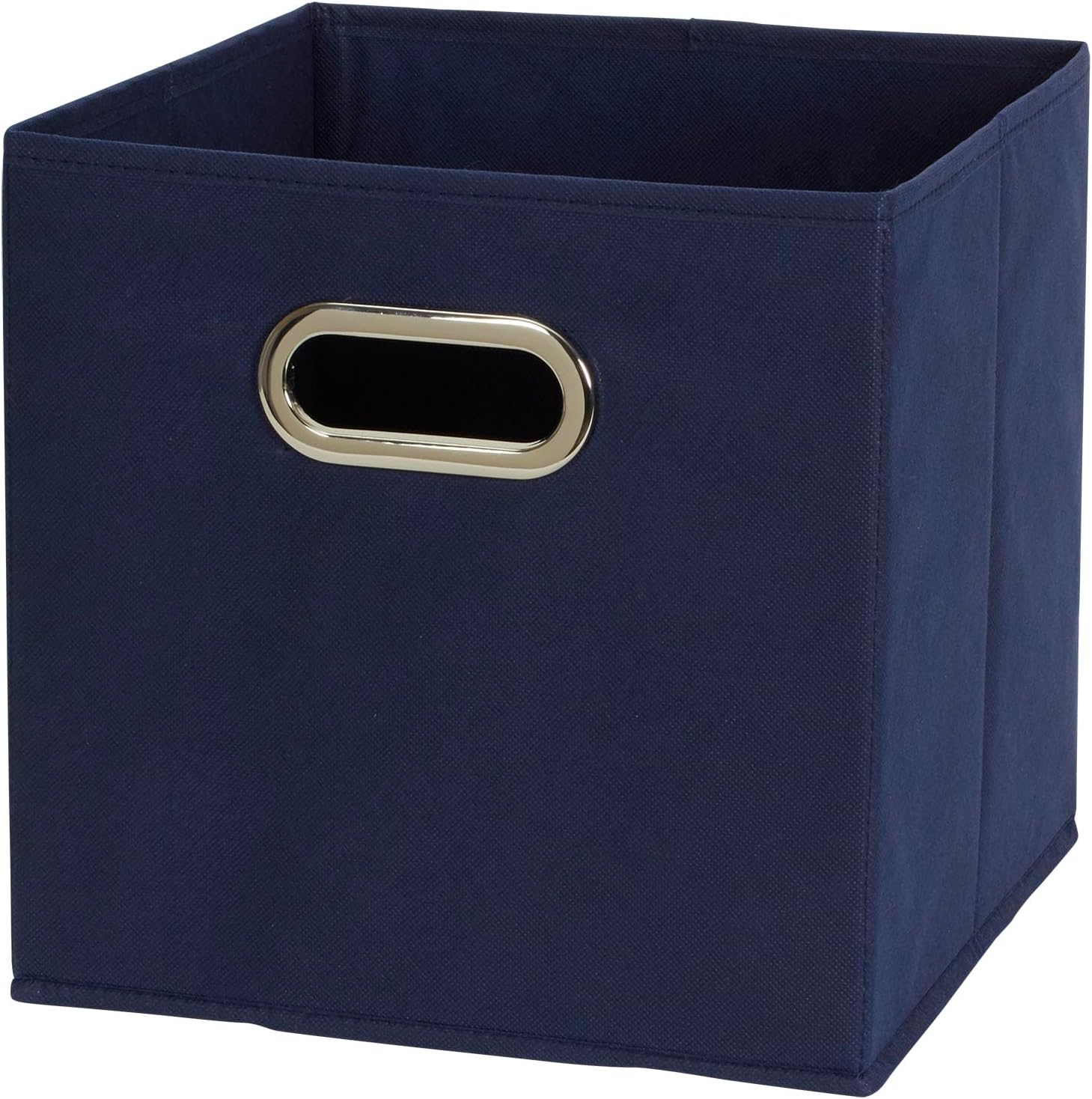 Household Essentials 81-1 Foldable Fabric Storage Bins | Set of 6 Cubby Cubes with Handles | Navy