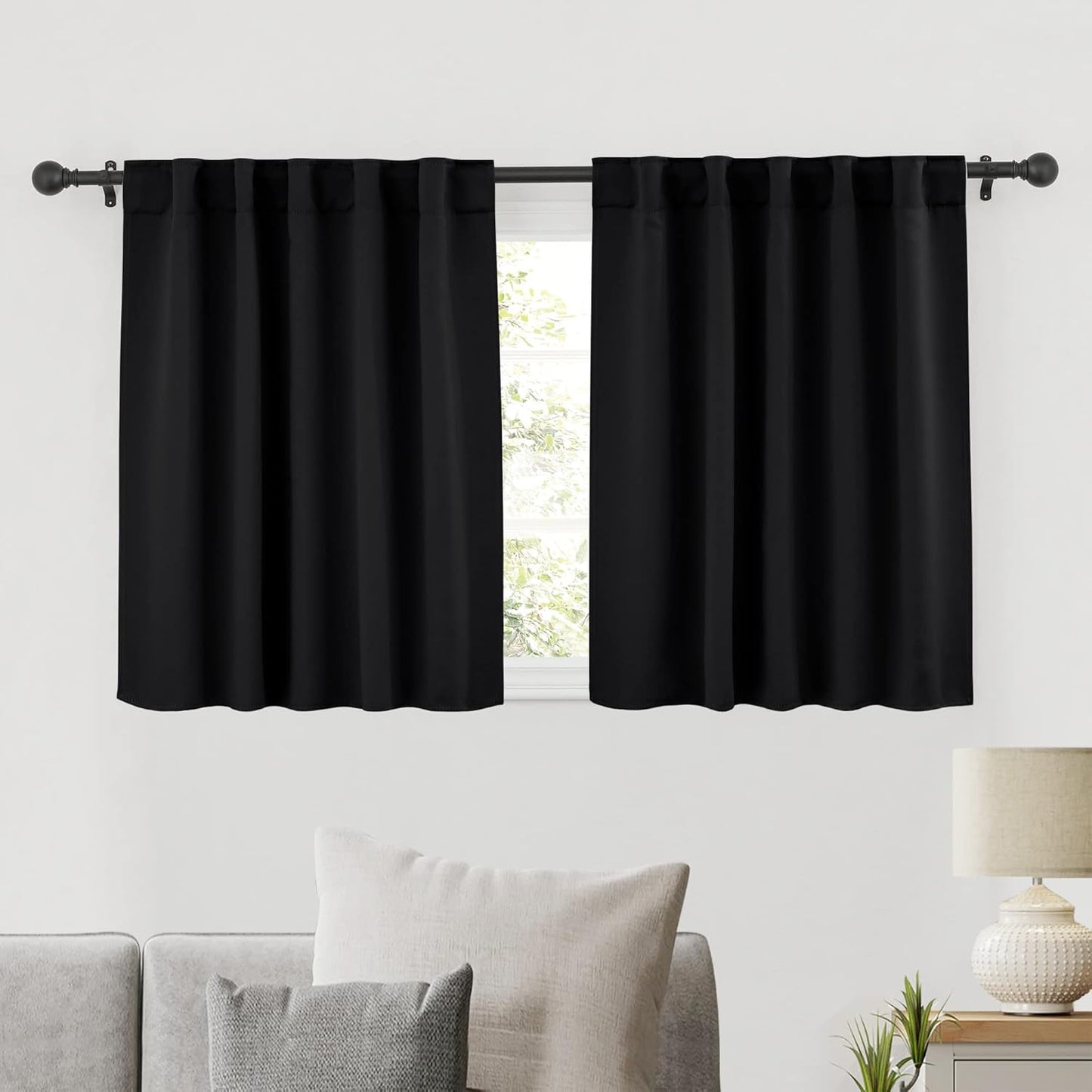 RYB HOME Bathroom Curtains Blackout - Thermal Insulating Privacy Small Window Curtains Short for