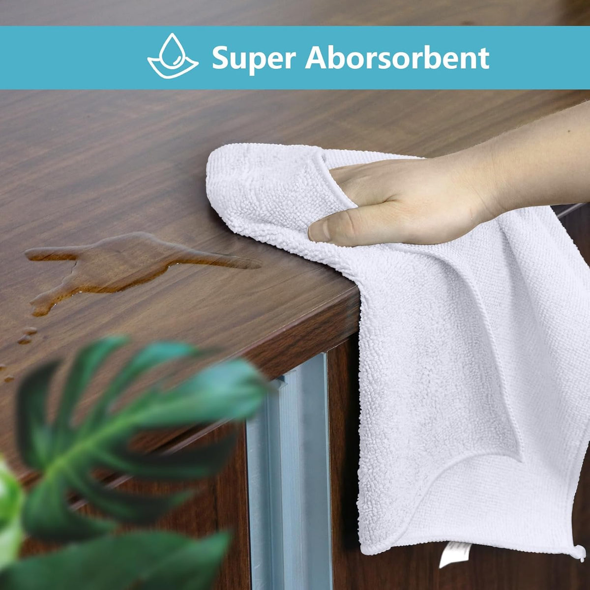 HOMEXCEL White Microfiber Cleaning Cloth, 100 Pack Cleaning Towels for Kitchen, Lint Free