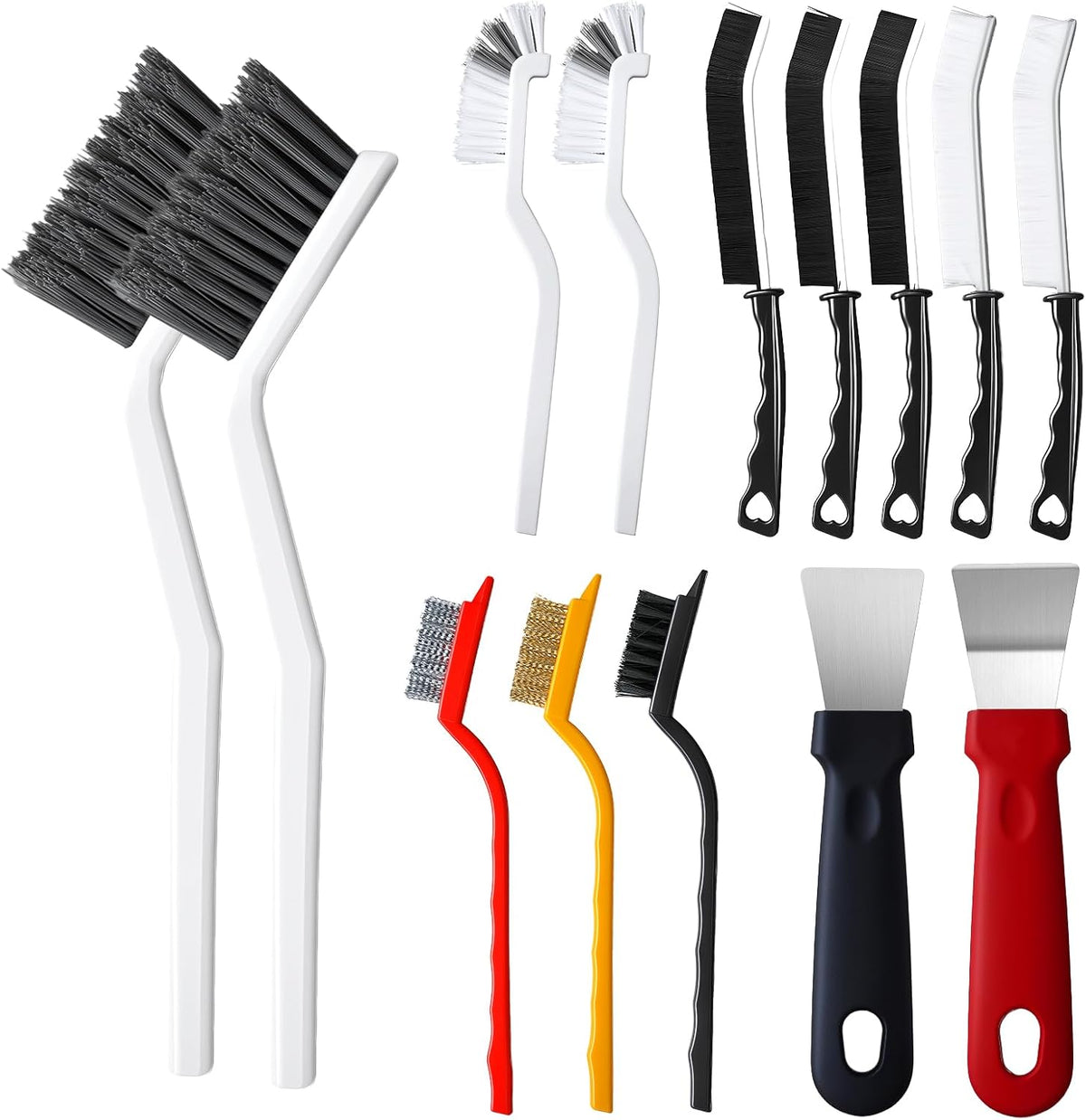 14Pcs Crevice Cleaning Brush Set, V Shape Grout Cleaner Brush for Deep Cleaning Gap, Hard Bristle