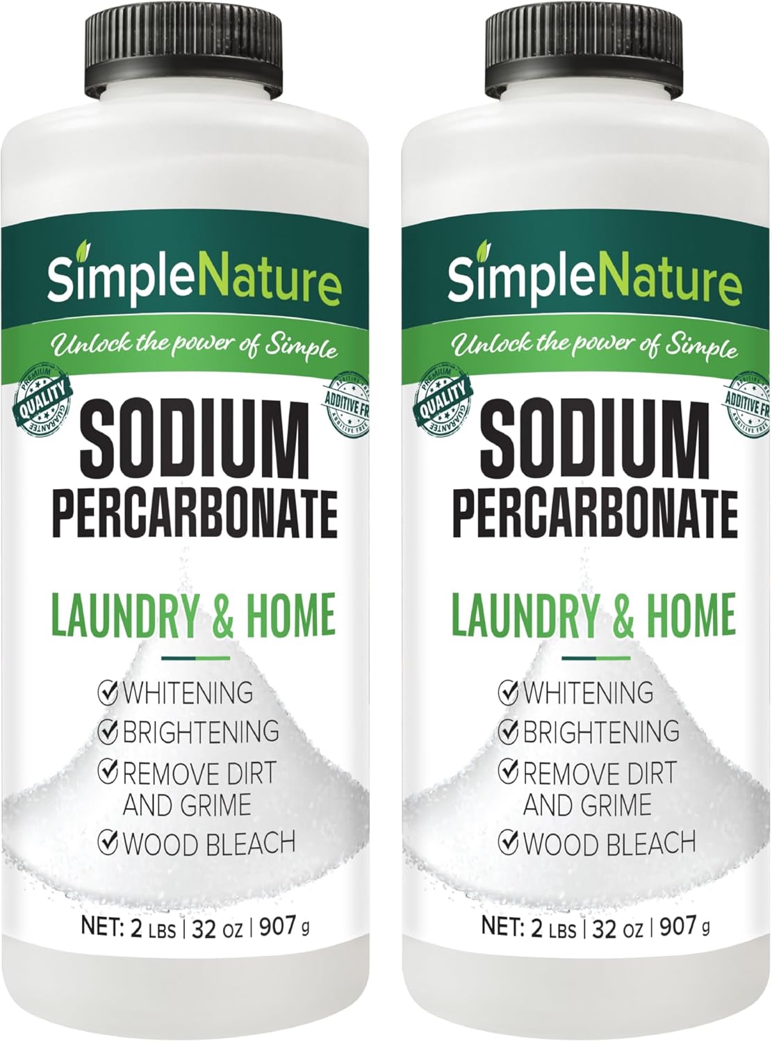 Sodium Percarbonate (4 lbs total, 2 pack of 2 lbs) - Versatile Biodegradable Scent-Free Cleaner for