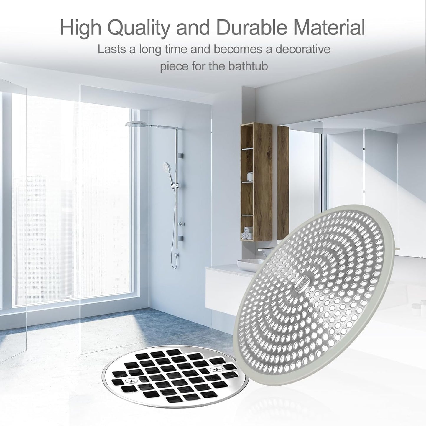 LEKEYE Shower Drain Hair Catcher | Strainer | Shower Stall Drain Cover | Bathroom Drain Protector