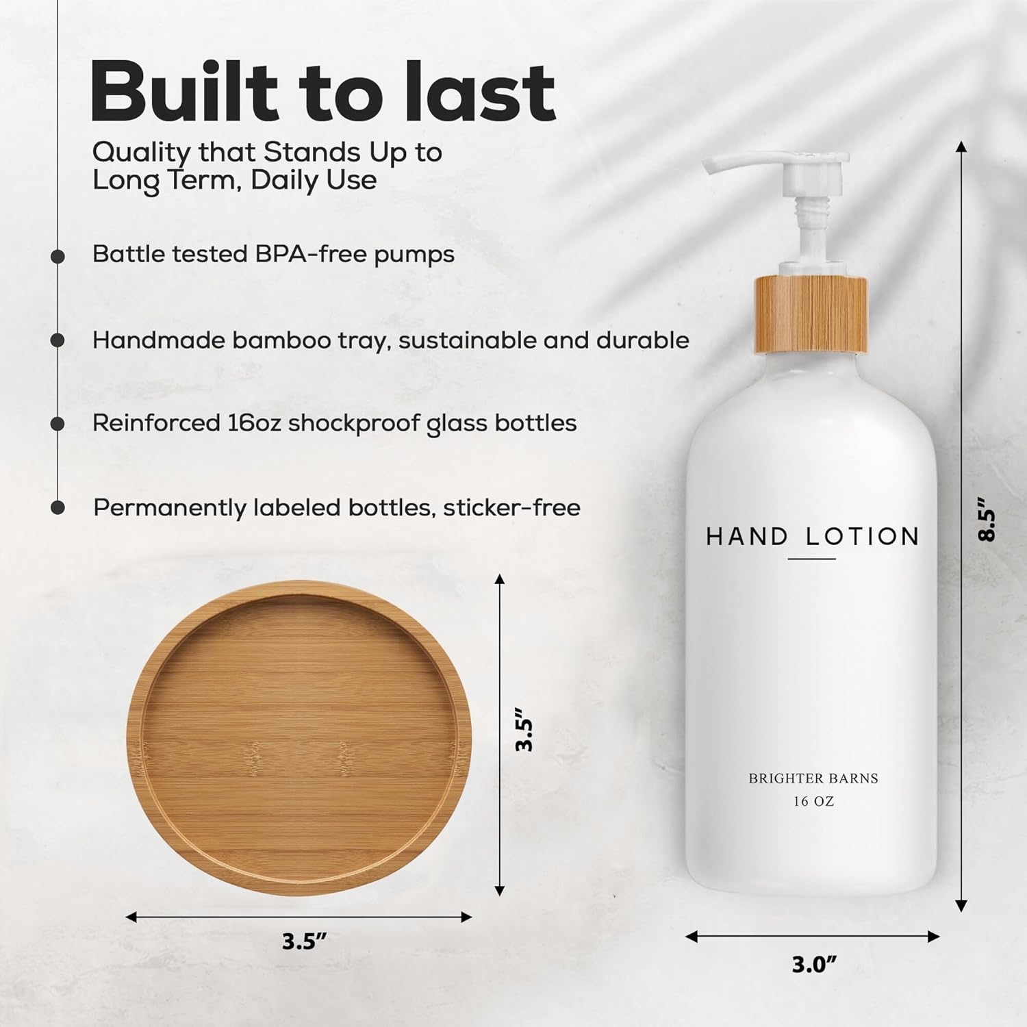White Glass Lotion Dispenser with Pump Bathroom Set by Brighter Barns - Hand Lotion Dispenser with