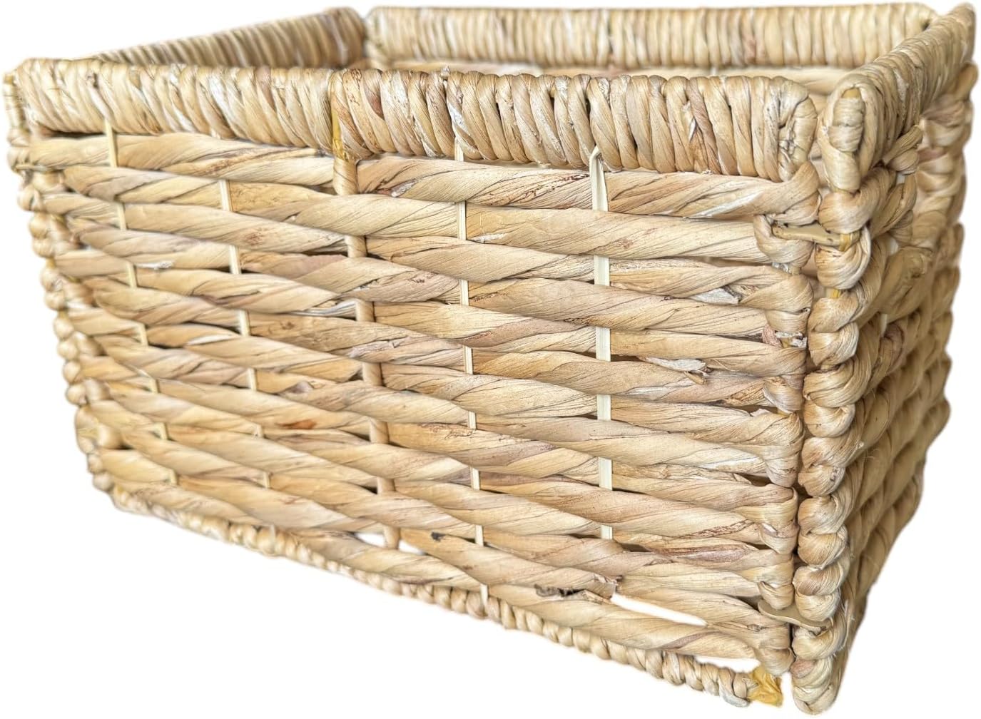 Wicker Basket For Shelves, Baskets for Organizing, Woven Storage Basket with Built-in Handles