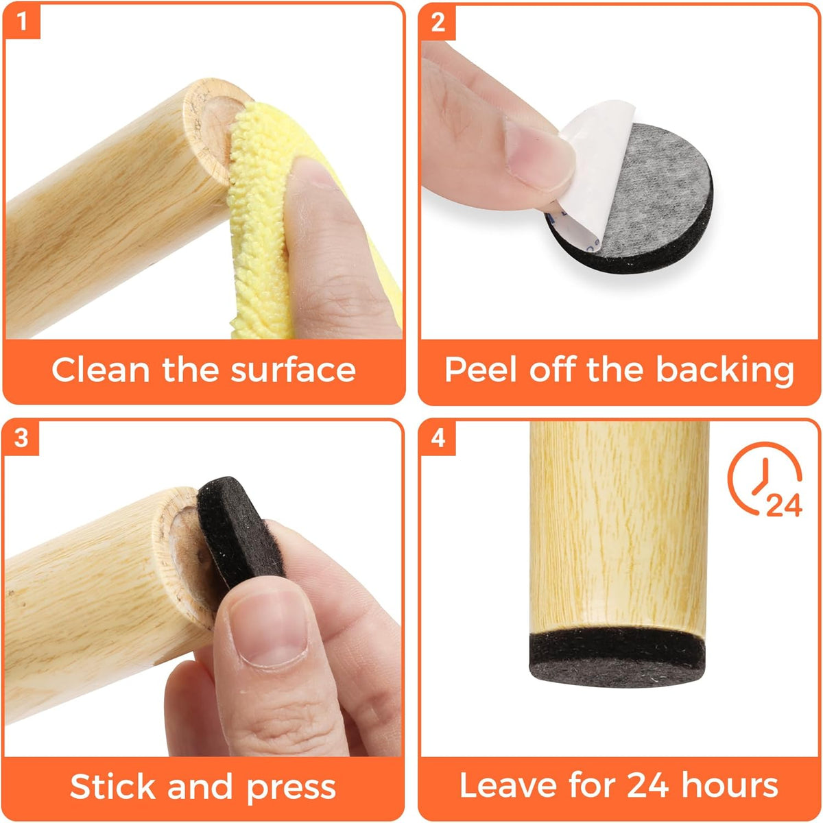 Felt Furniture Pads 120 PCS, Non Slip Self Adhesive Felt Pads Chair Leg Floor Protectors for