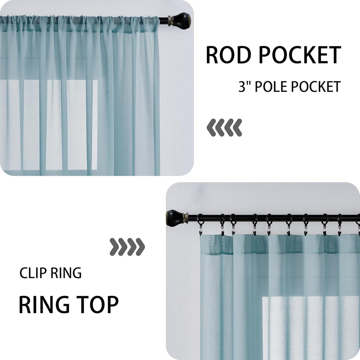 Tollpiz Short Sheer Door Curtain Closet Linen Textured Curtain Sheers Doorway Light Filtering Voile