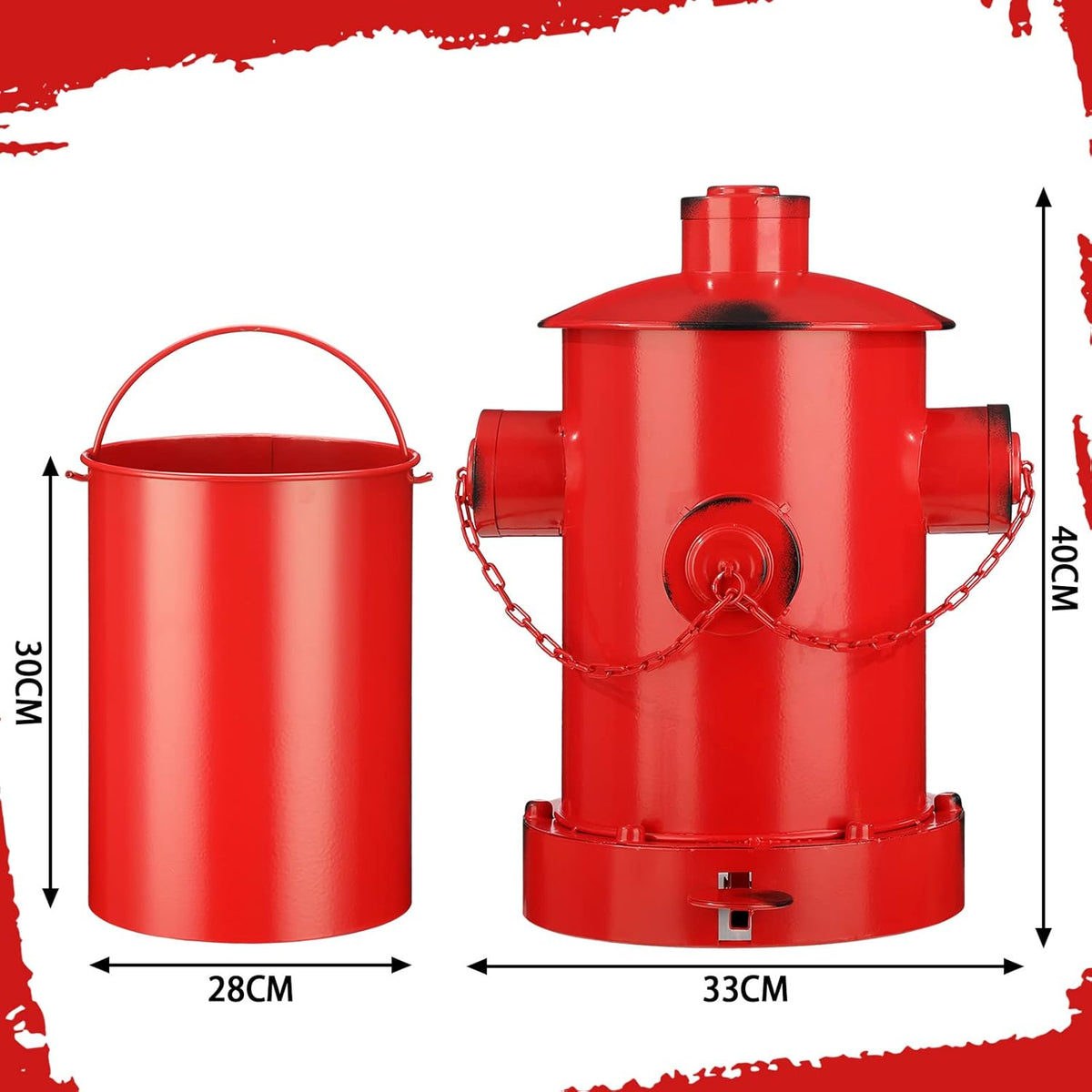 Hoolerry Fire Hydrant Trash Can Retro Creative Garbage Can with Inner Bucket Large Capacity Wrought
