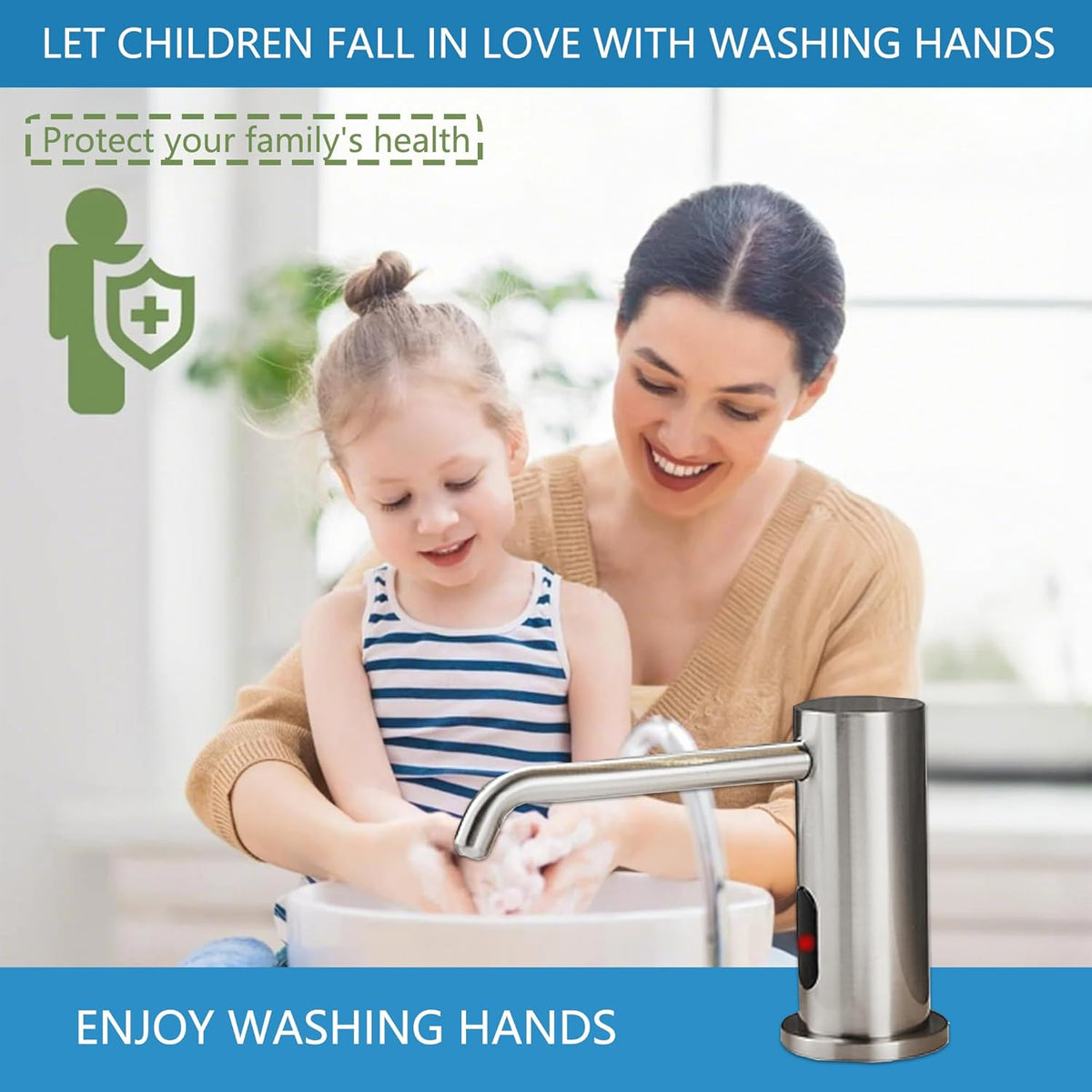 Automatic Soap Dispenser Touchless for Kitchen and Bathroom, Sink Built in Commercial Electric Soap