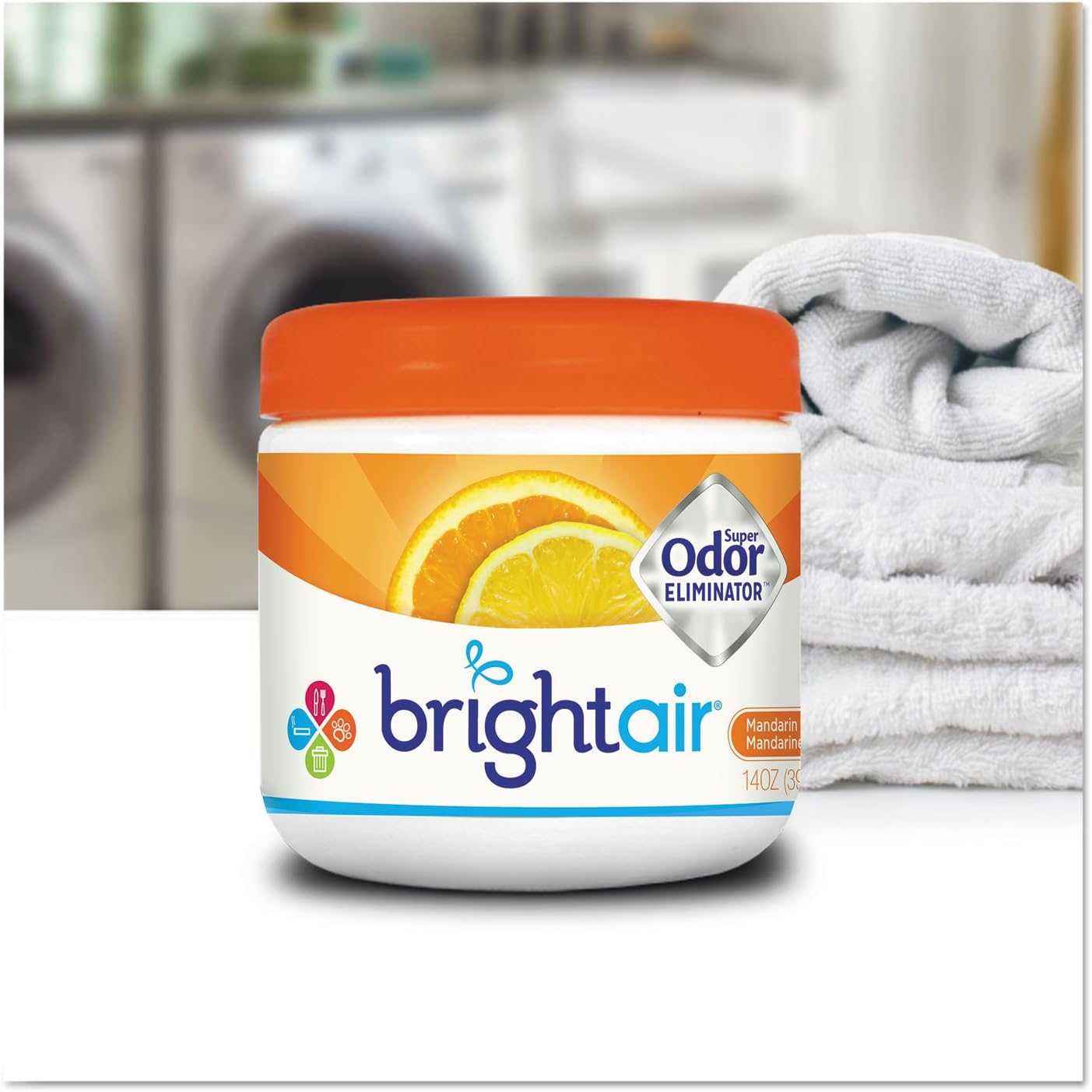 Bright Air 14 oz. Super Odor Eliminator, For Medium-Size Spaces, Mandarin Orange and Fresh Lemon
