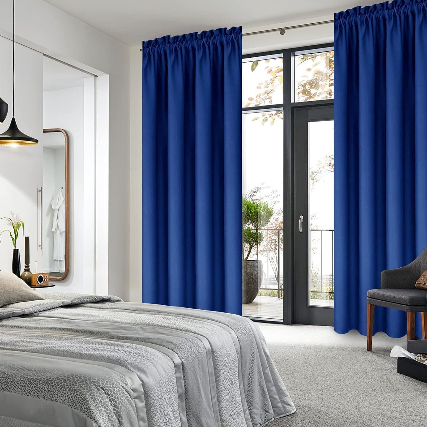 DWCN Blackout Curtains Room Darkening Thermal Insulated Bedroom Curtains Window Curtain Panels, 38