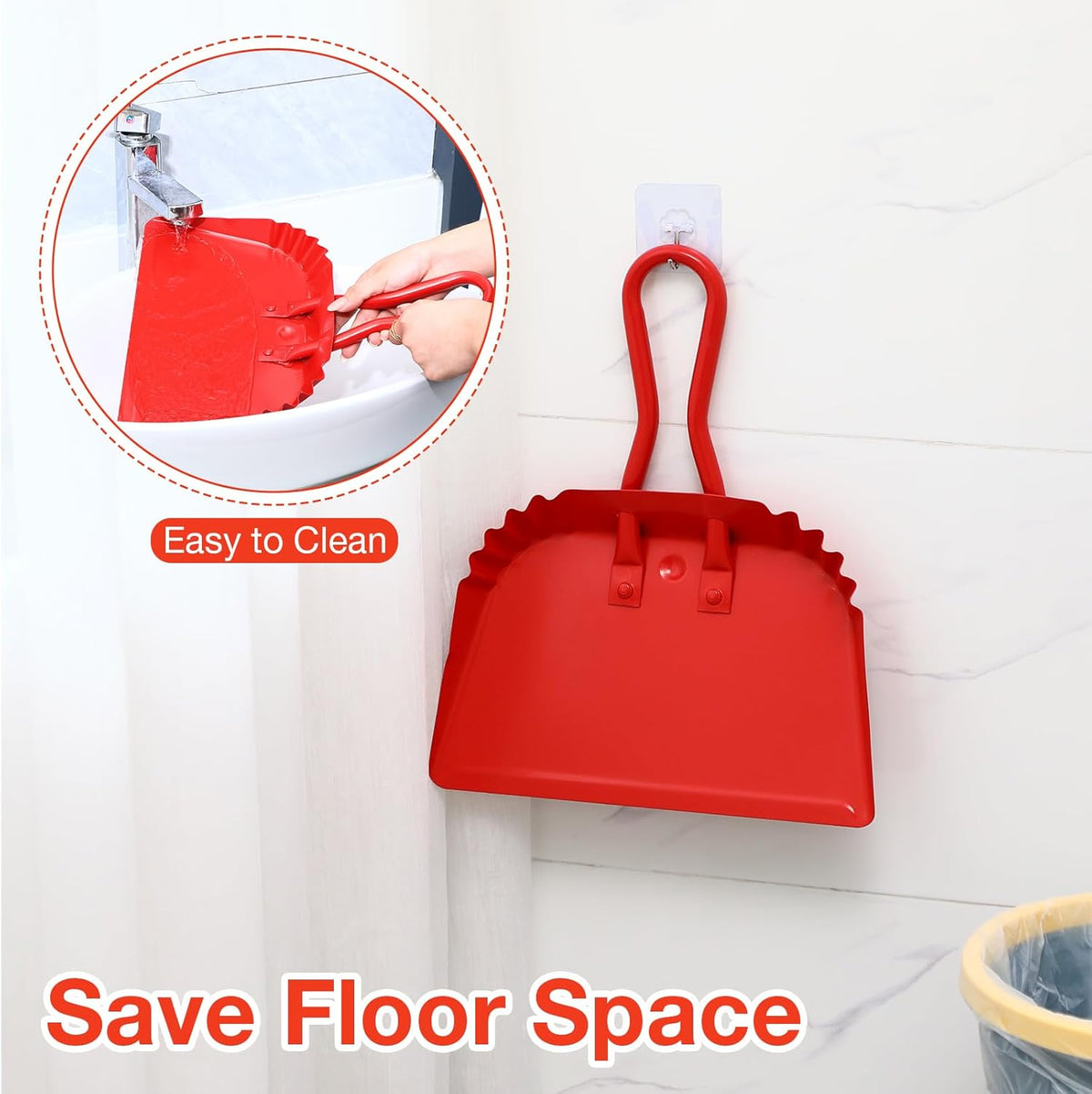 Mumufy 4 Pack 12 inch Heavy Duty Metal Dustpan Large Wide Dust Pans for Household Handheld Wide