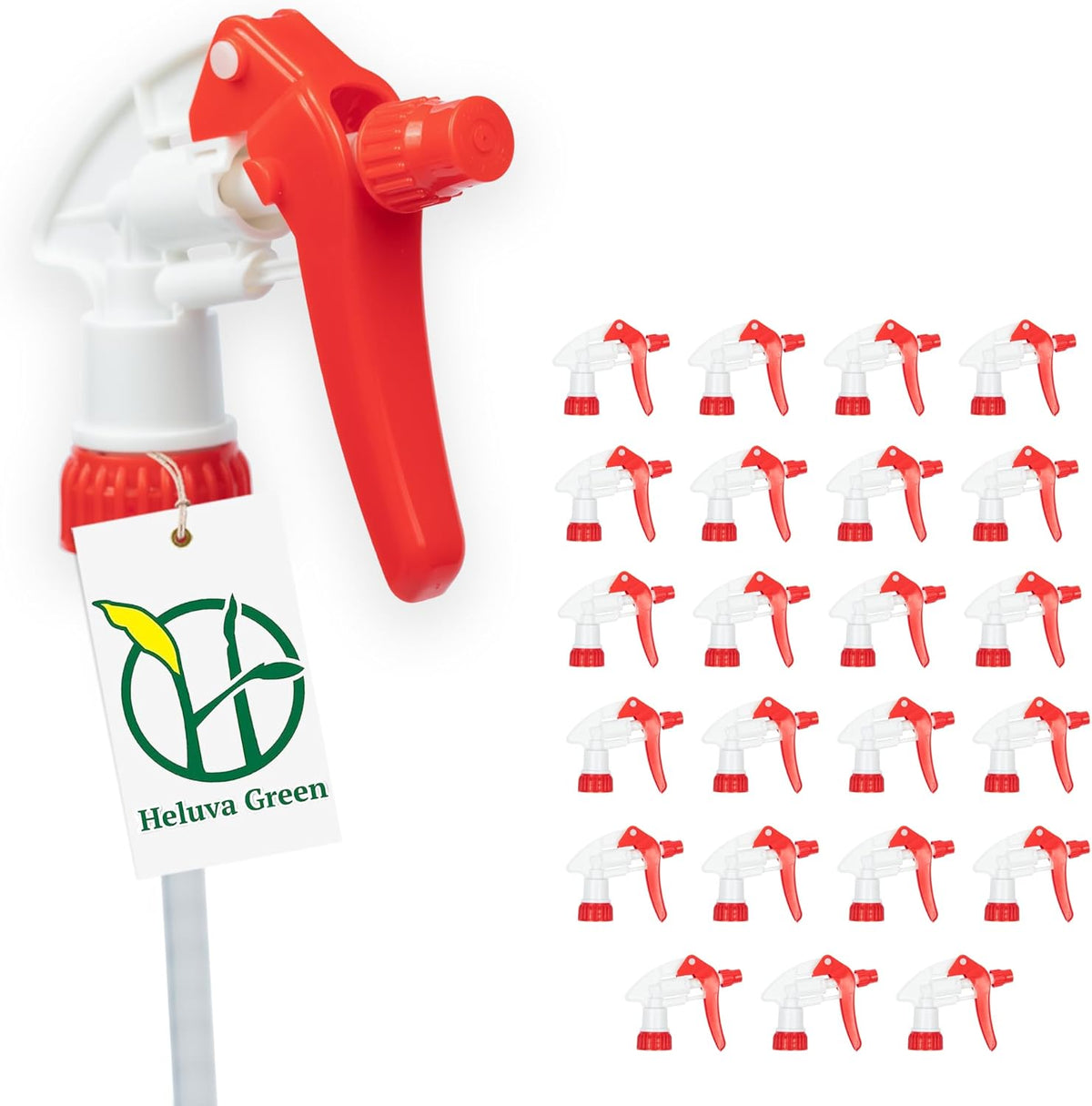 Heluva Green Spray Bottle Nozzle Replacement, Bottle Tops Only - Sprayer Nozzle Triggers for Heavy
