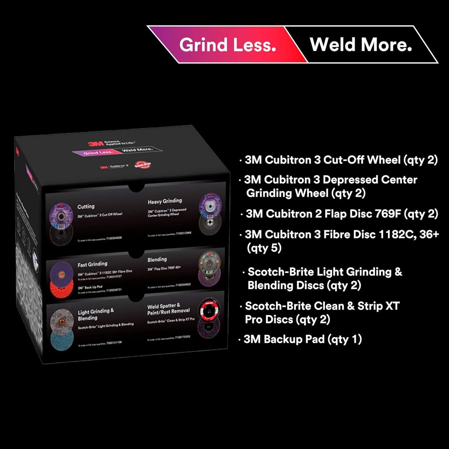3M Grind Less Weld More Promo Kit, 67115, 4-1/2 in Discs, 16 Piece Welding Kit for Cutting