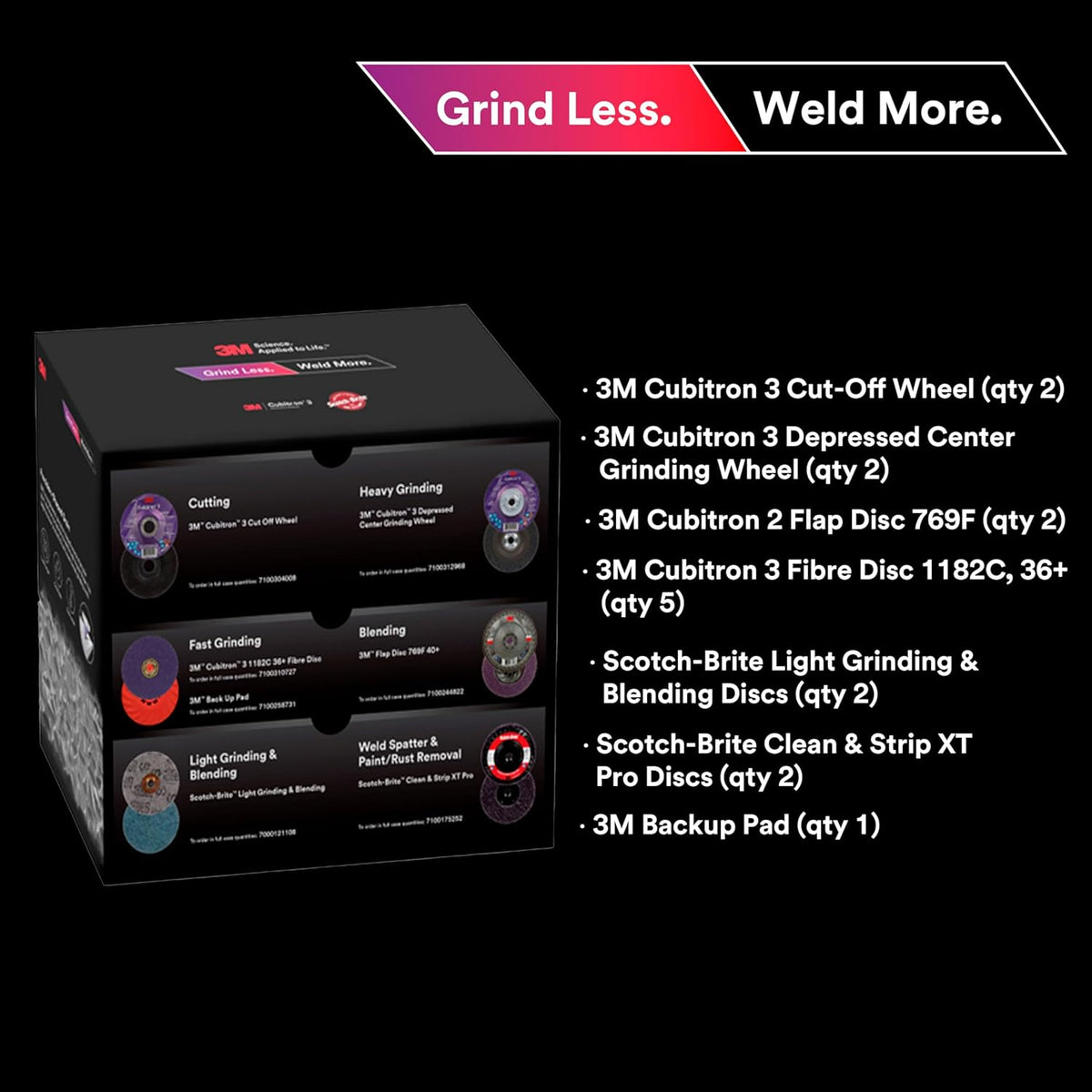 3M Grind Less Weld More Promo Kit, 67115, 4-1/2 in Discs, 16 Piece Welding Kit for Cutting