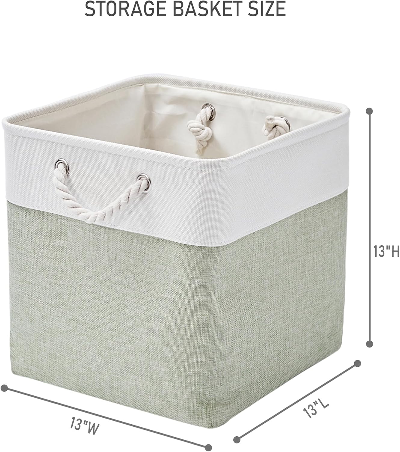 13 x 13 Inch Extra Large Storage Cubes,6 Pack Cube Storage Bins for Shelves，Fabric Collapsible