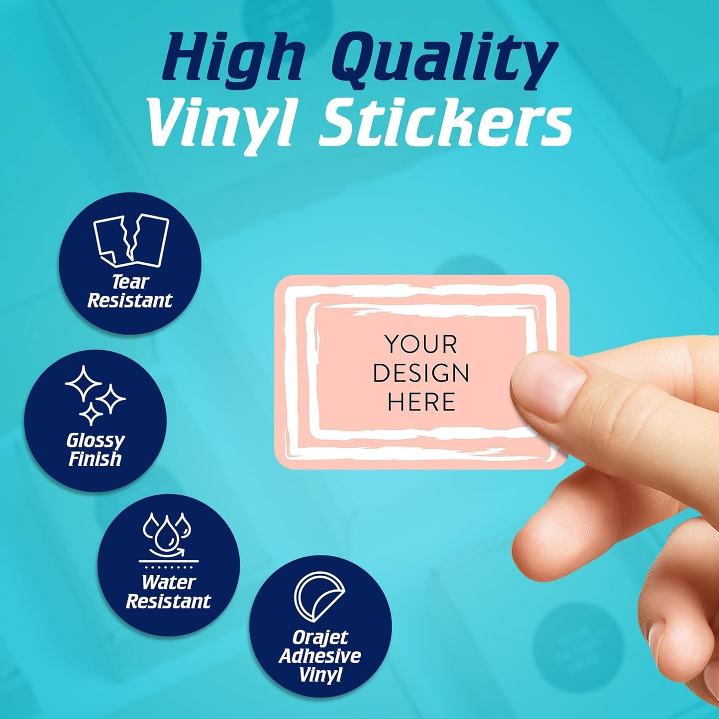 100 Custom Vinyl Stickers - Upload Your own Image, Text, Design, Logo - Personalized Logo Labels