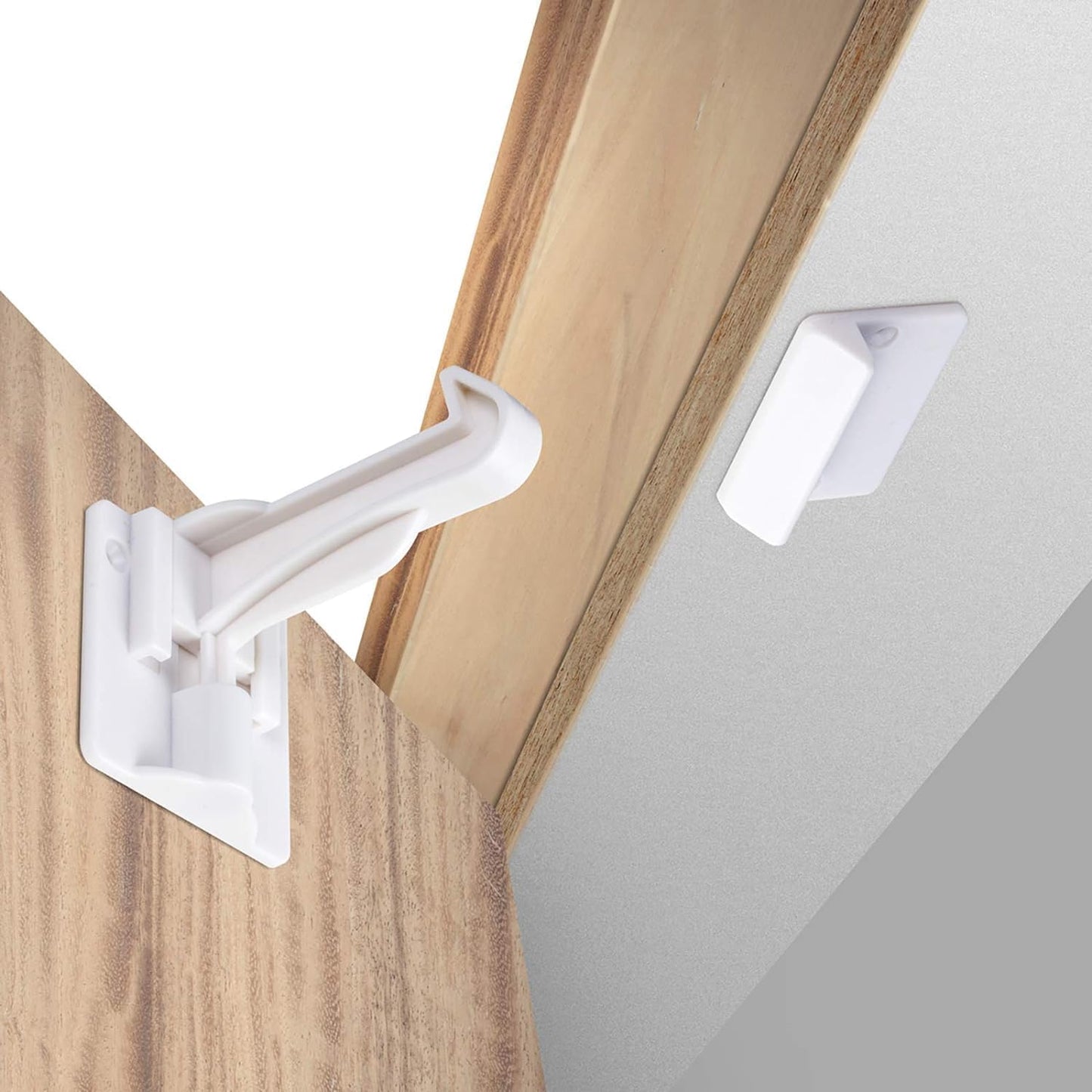 Upgraded Invisible Baby Proofing Cabinet Latch Locks (10 Pack) - No Drilling or Tools Required for