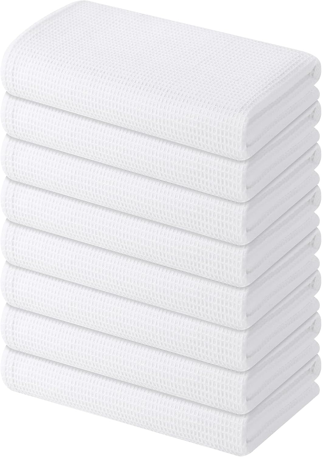 Homaxy 100% Cotton Waffle Weave Kitchen Towels - 8 Pack Soft and Absorbent Dish Towels - 16 x 26