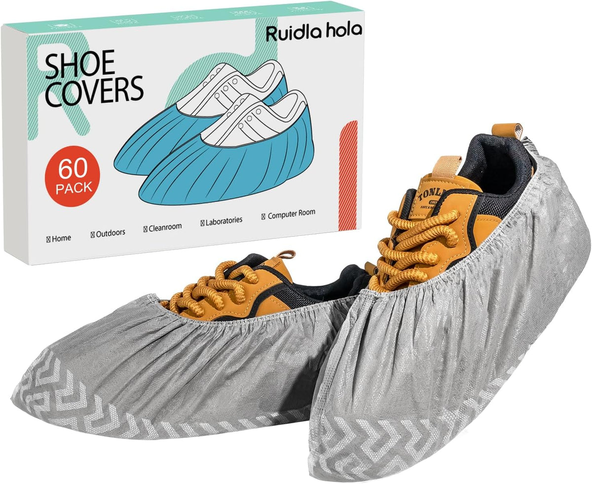 Shoe Covers Disposable 60 Pack, Non-Woven Booties for Shoes Covers,Durable Non Slip Shoe Protectors