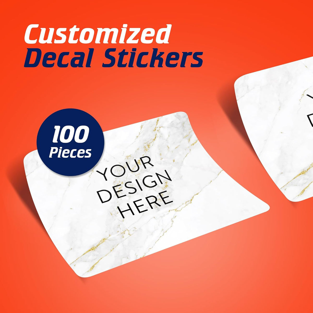 100 Custom Vinyl Stickers - Upload Your own Image, Text, Design, Logo - Personalized Logo Labels
