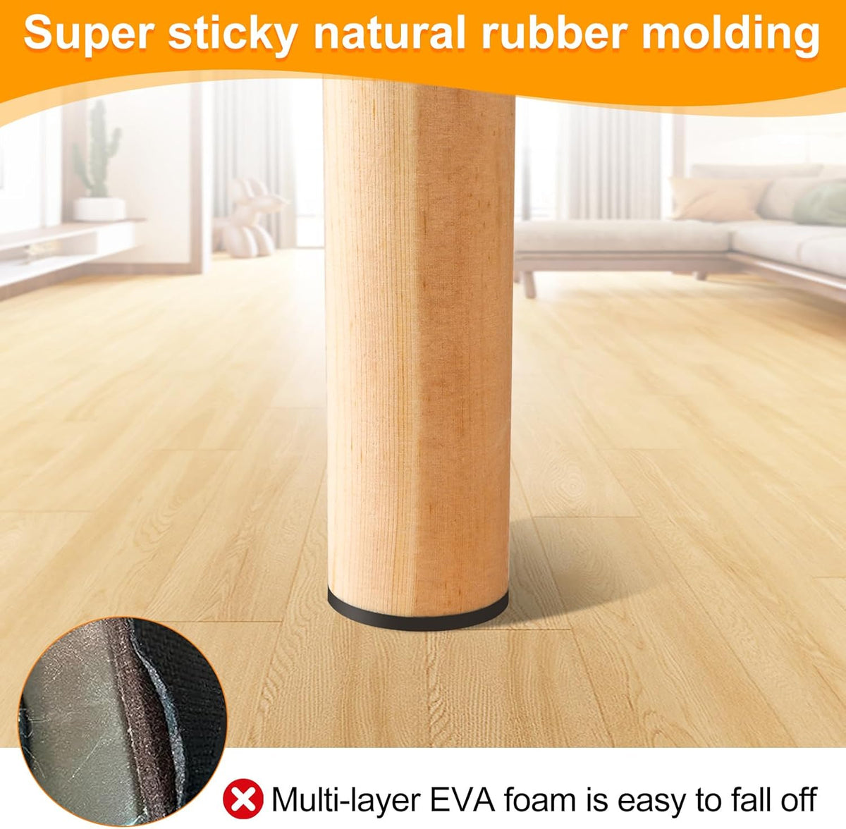 CHUNZEXI Non Slip Furniture Pads - 48 Premium Furniture Grippers Self Adhesive Rubber Furniture