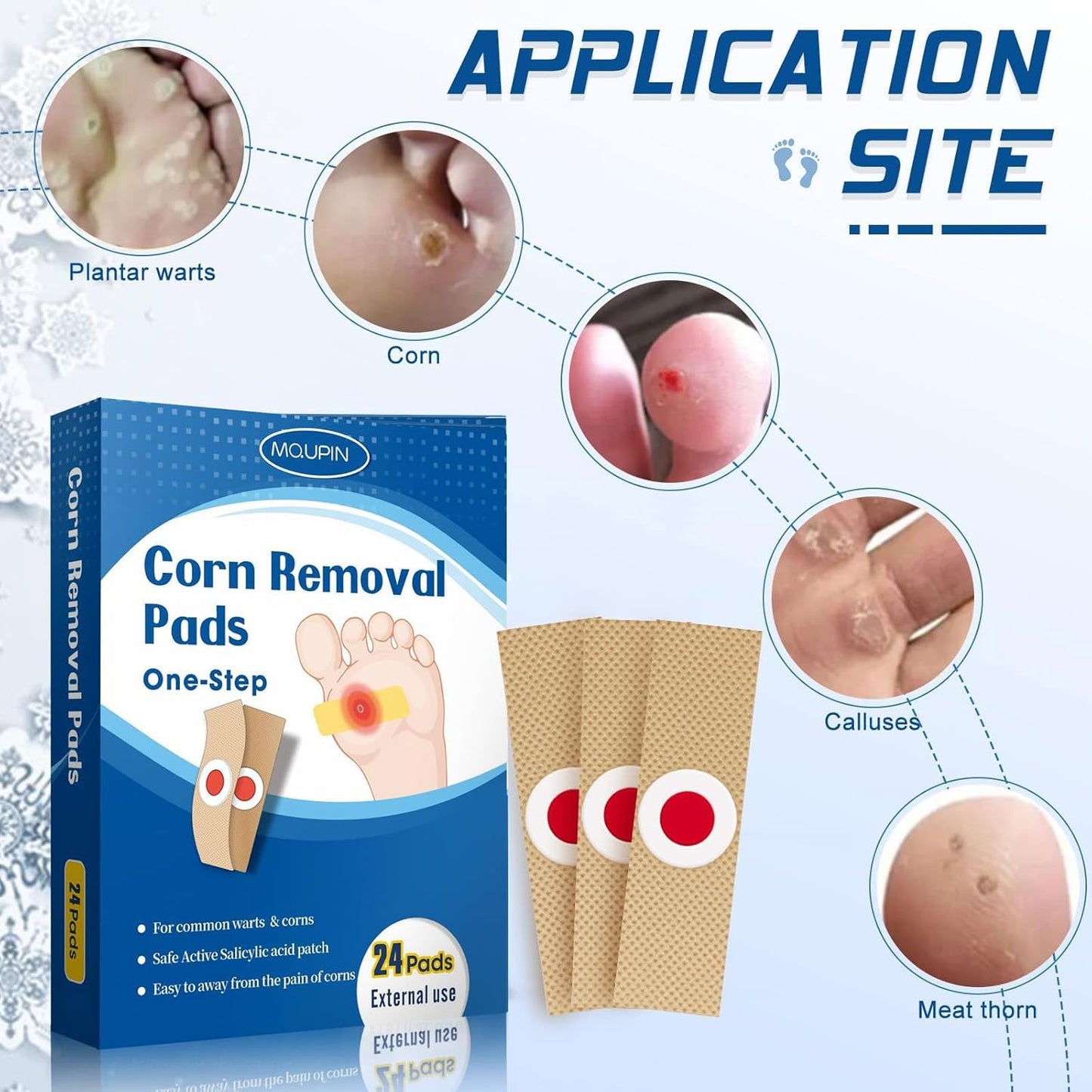 24 Count Corn Removal Pads for Feet and Toe, Corn Feet Remover for Feet Extra Strength, Callous