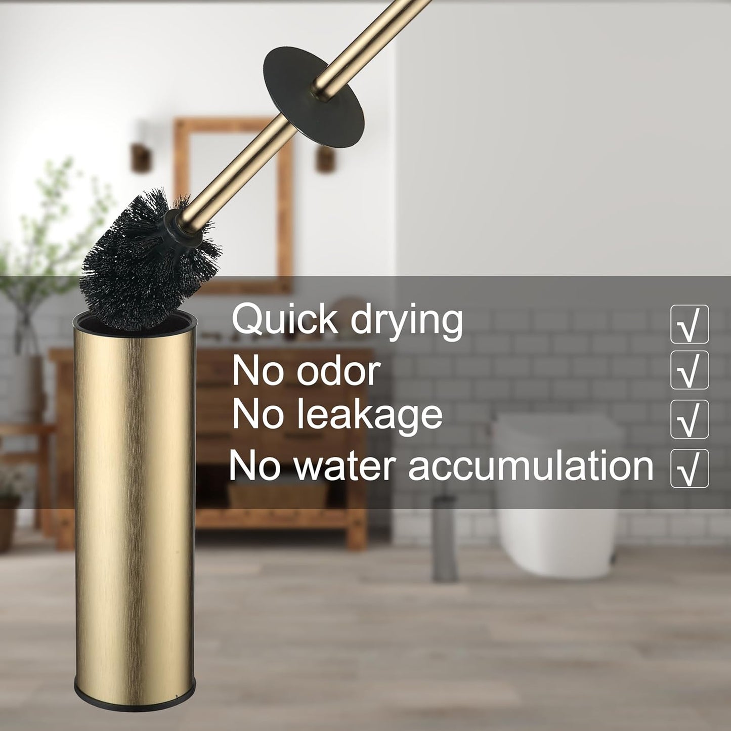 Toilet Brush and Holder Set Premium Material Toilet Bowl Cleaner Free Standing Toilet Bowl Brush