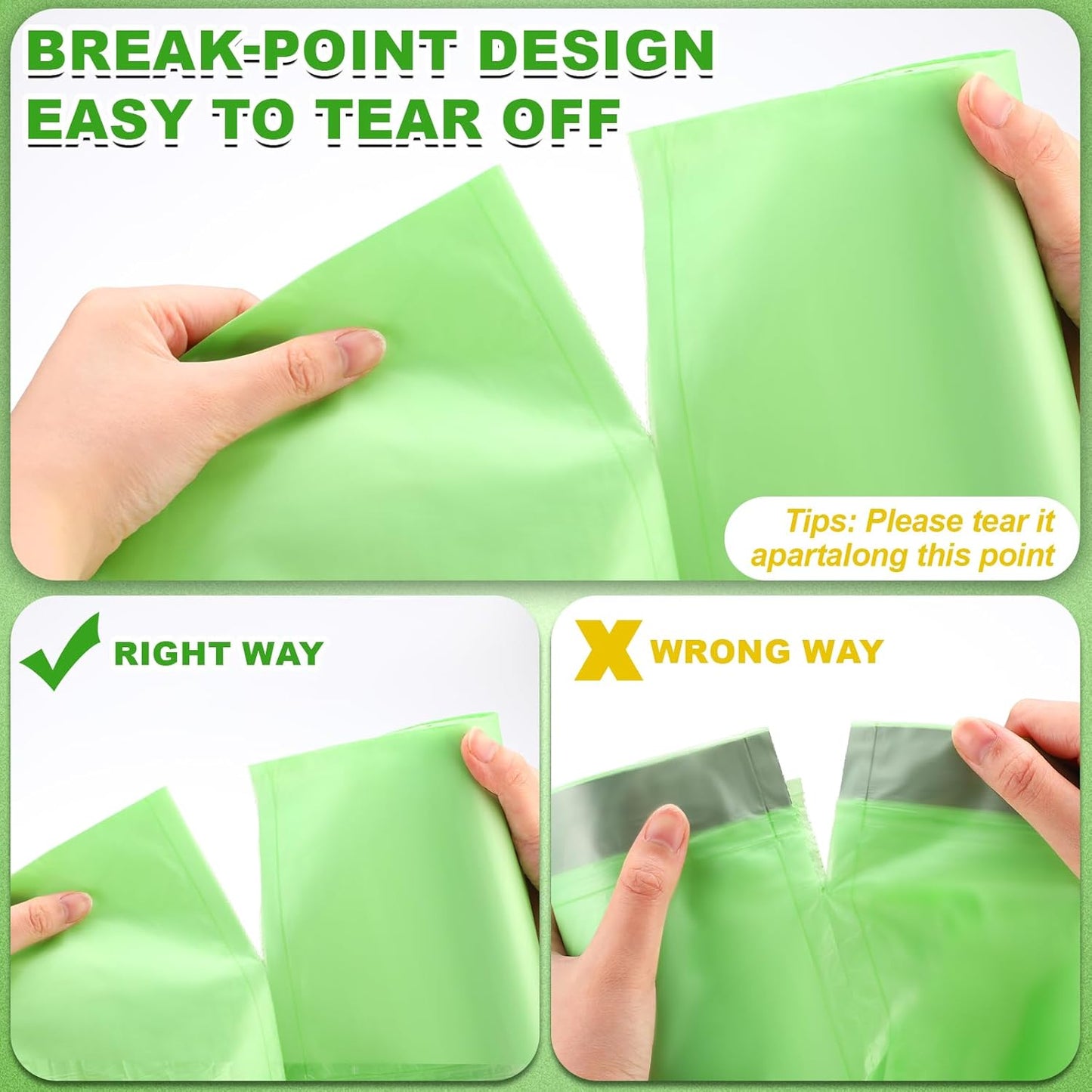 200 Count 13 Gallon Compostable Trash Bags with Drawstring Heavy Duty Extra Thick 1 Mil Kitchen