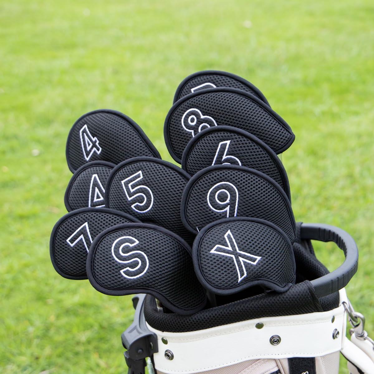 Montela Golf Iron Covers,Golf Iron Head Covers Mesh Golf Iron Covers Set 10pcs Golf Iron