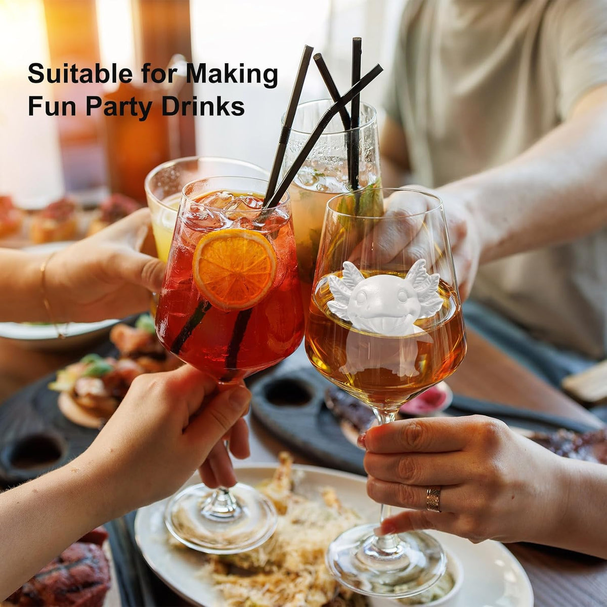 3D Axolotl Ice Cube Silicone Molds Tray for Whiskey, Cocktail, Drink Decor, Bar; Rich Details. Cute