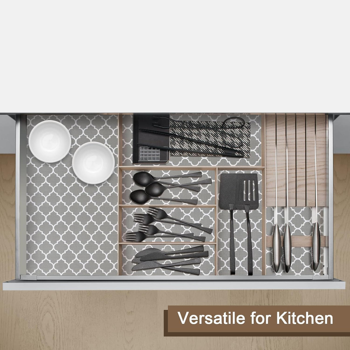 OcePor Non-Adhesive Drawer and Shelf Liner 24IN x 30FT，Non Slip Cabinet and Cupboard Liner, Kitchen