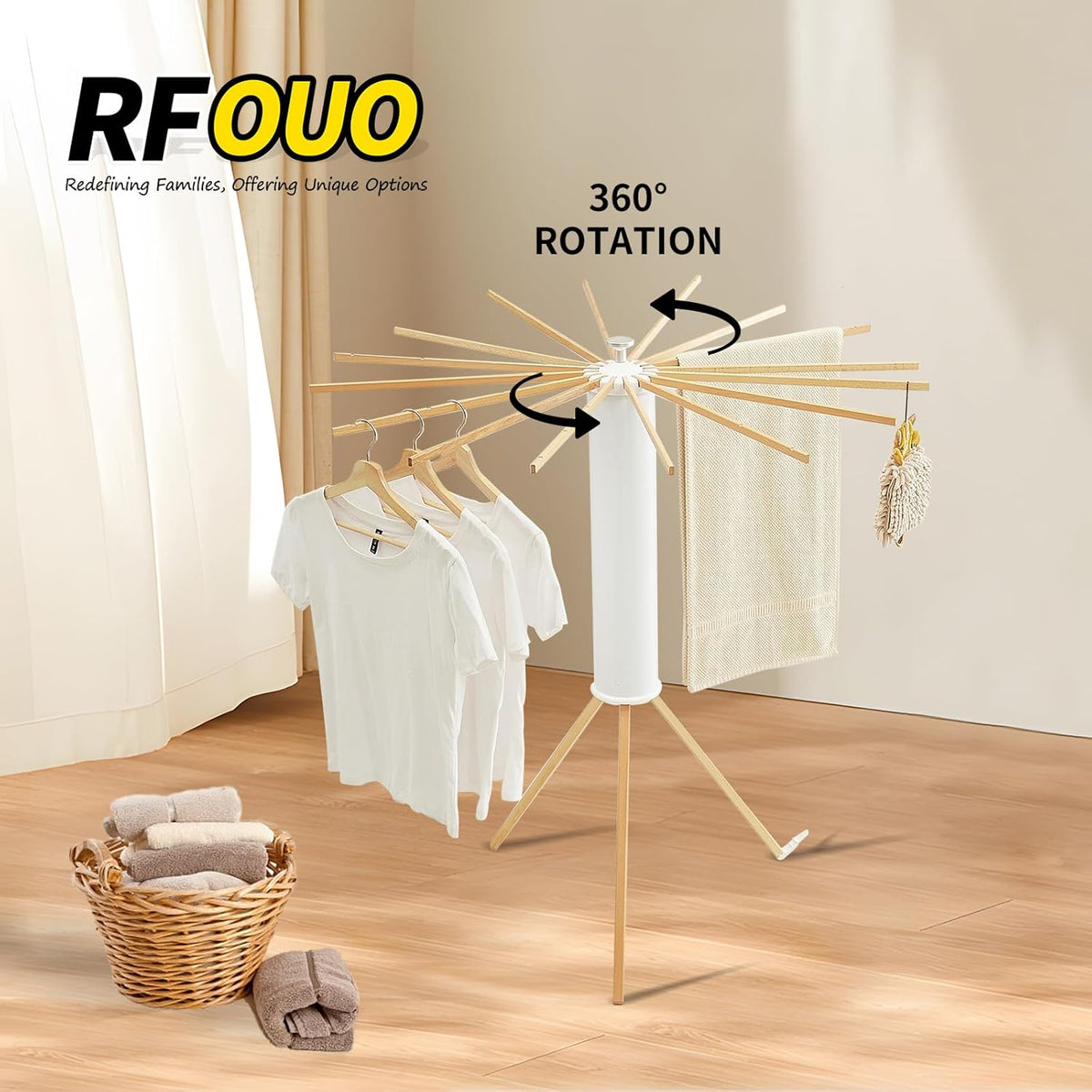 Clothes Drying Rack Tripod,Laundry Hanger Dryer Rack,Portable Drying Rack,Outdoor Clothes