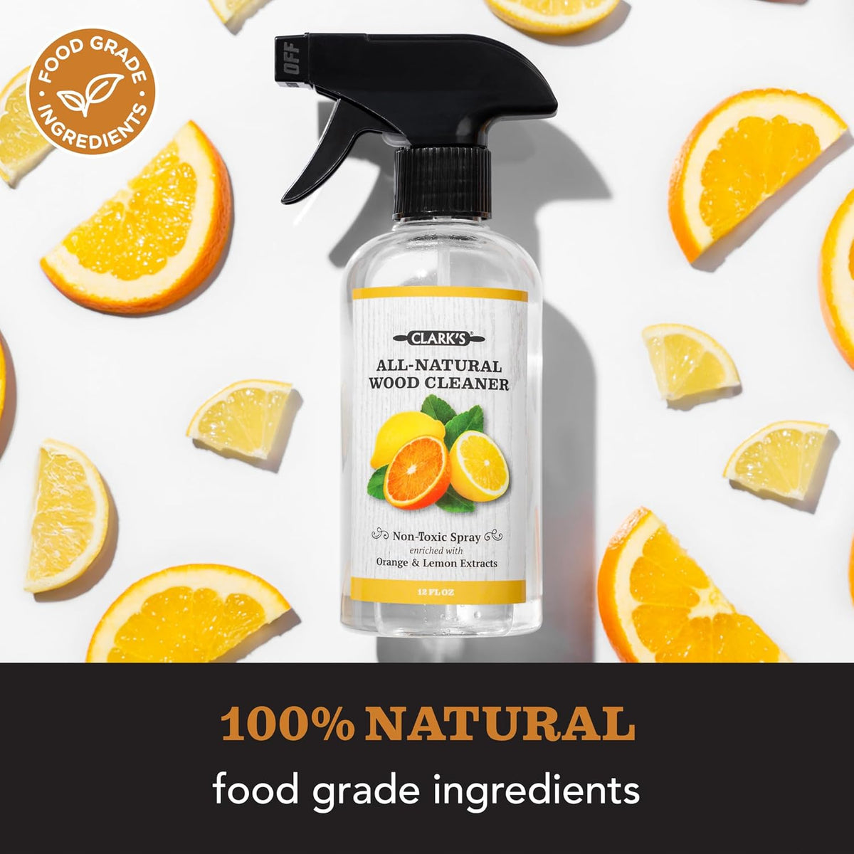 CLARK'S Natural Cutting Board Spray Cleaner, with Microfiber Cloth, for Wood Countertop – Pure