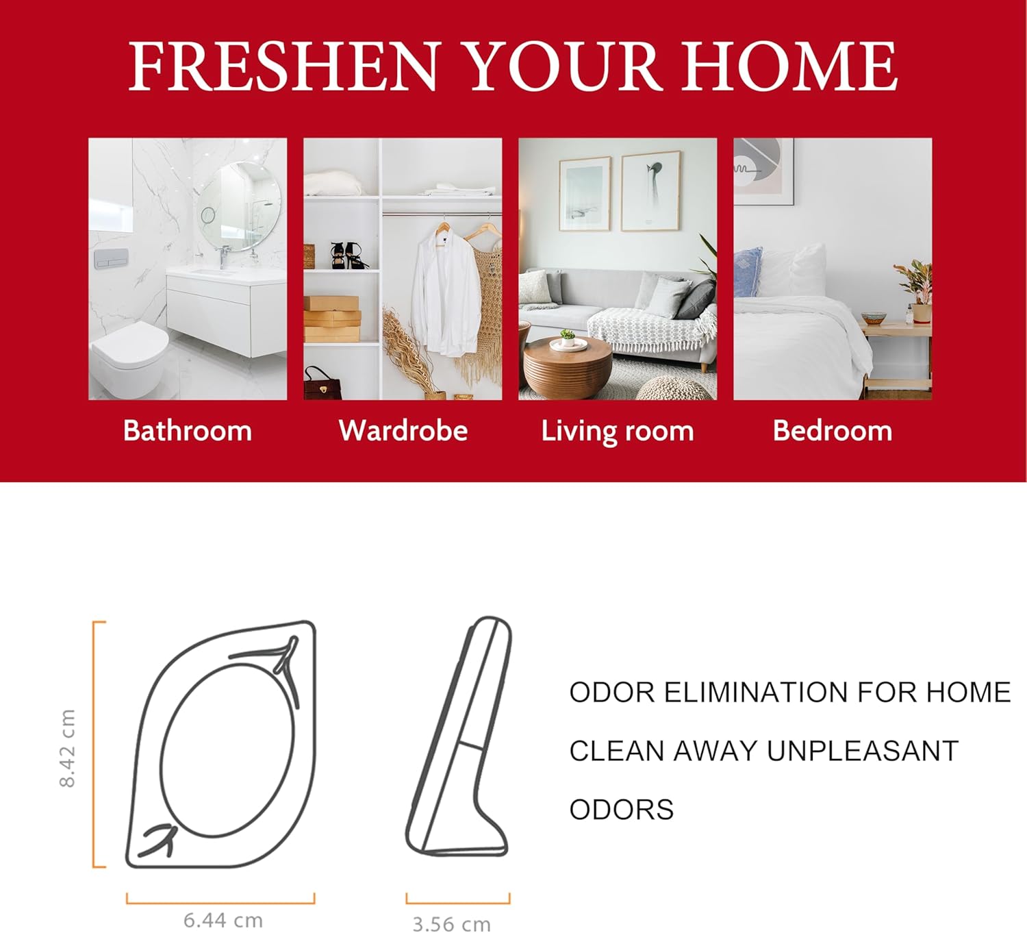 Air Freshener for Home, 4 Pack, Apple Cinnamon, Odor Eliminator for Small Area Closets Bathroom