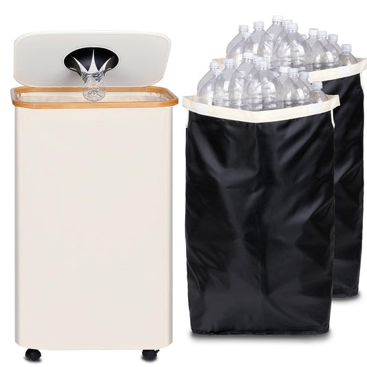 efluky Recycle Bins for Kitchen 100L (26 Gallon), Recycling Bin with Wheels and 2 Removeable and