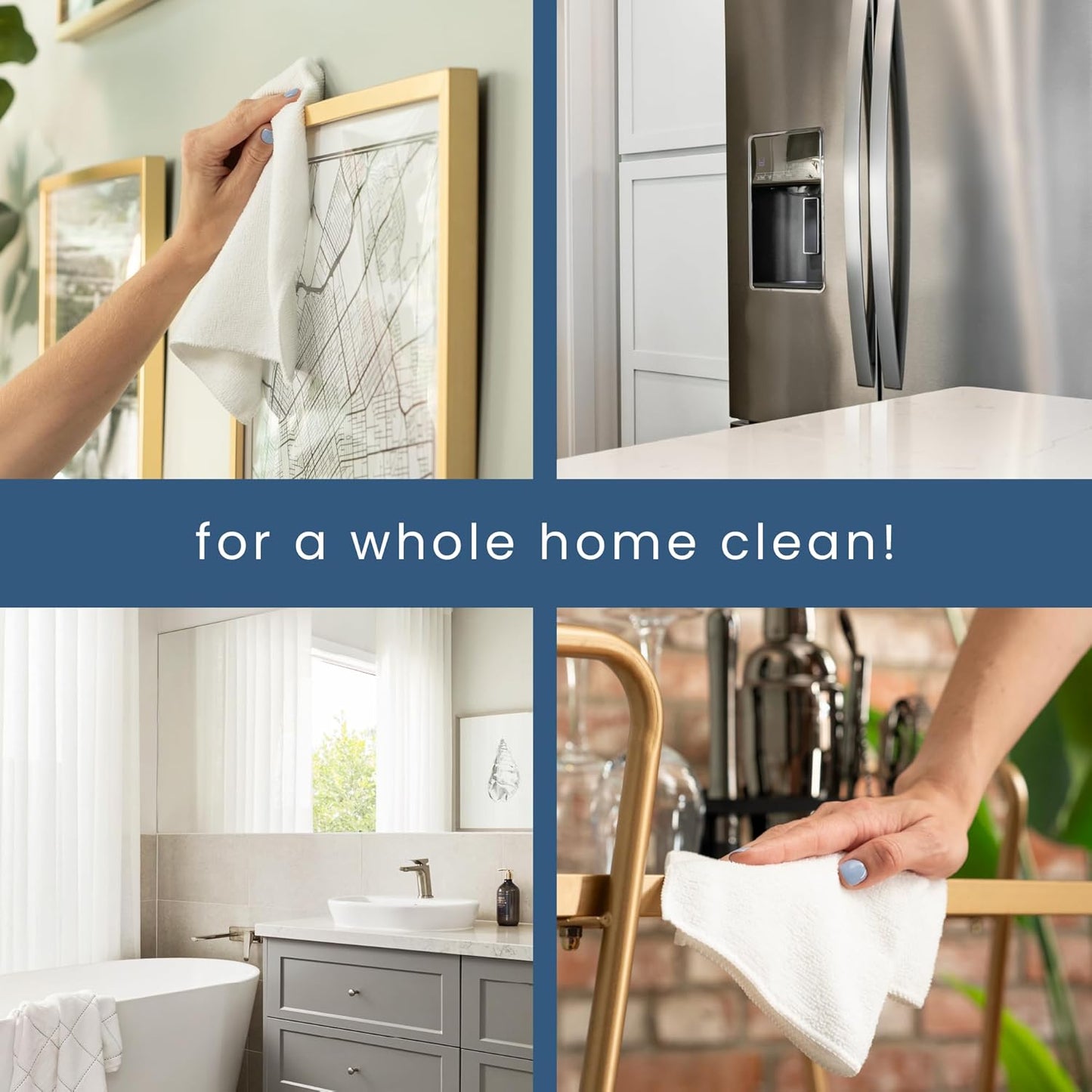 S&T INC. 50 Pack Microfiber Cleaning Cloth, Bulk Towels for Home, Reusable Microfiber Towels for