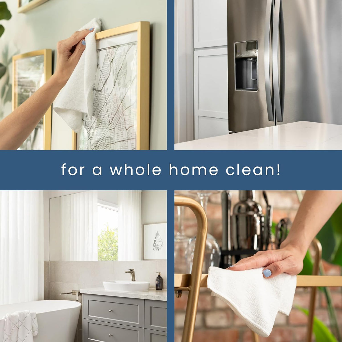 S&T INC. 50 Pack Microfiber Cleaning Cloth, Bulk Towels for Home, Reusable Microfiber Towels for