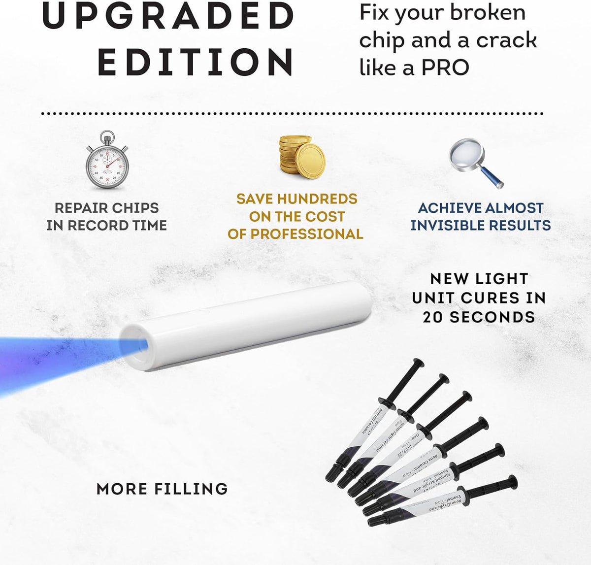 Bone & Almond Color Surface Repair Kit - Fix Chips & Defects in Minutes | Repair Tiles Bathroom