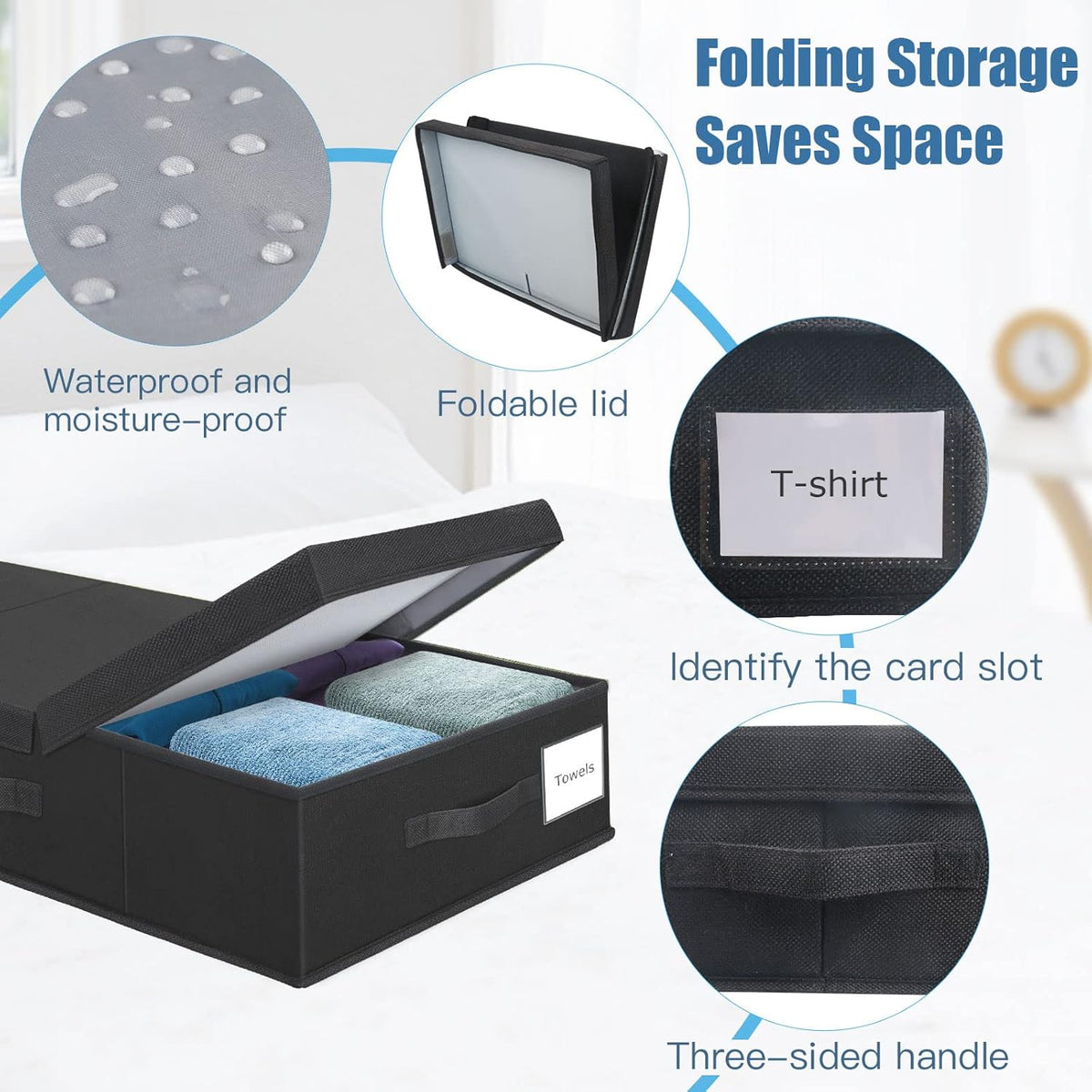 Underbed Storage Containers Bin with Lids (Set of 2) Large Under Bed Storage Organizer Box with